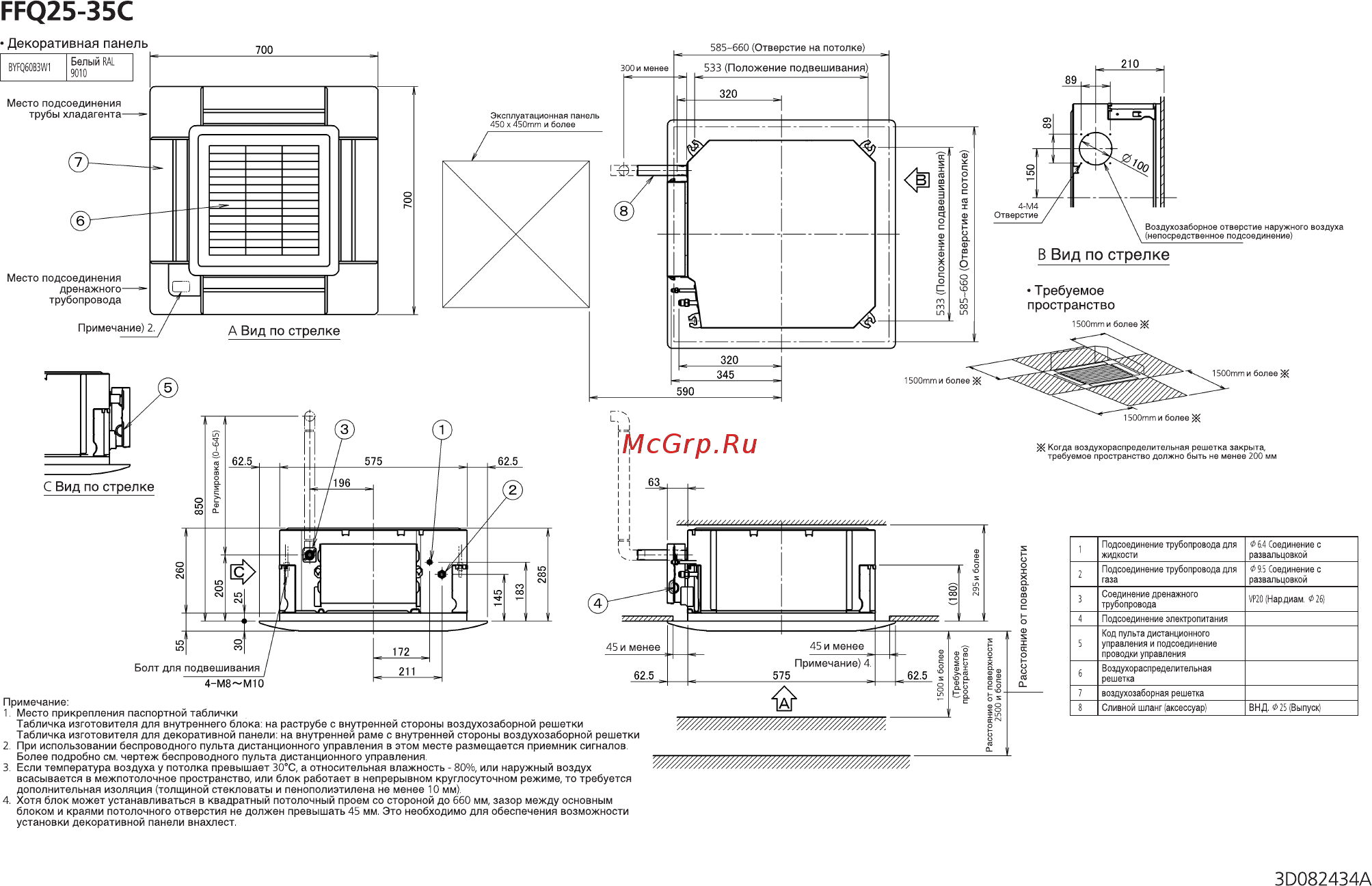 Daikin FFQ25C Схема онлайн