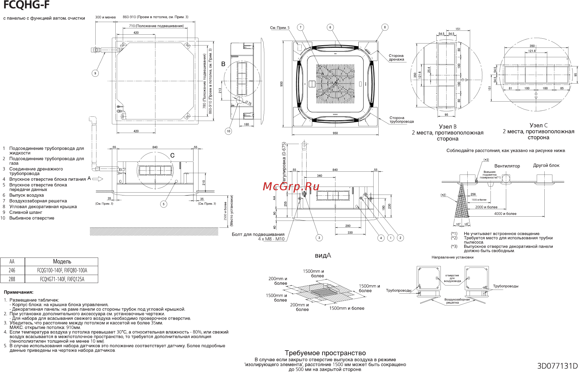 Daikin FCQHG125F / RZQG125LY1 Схема онлайн