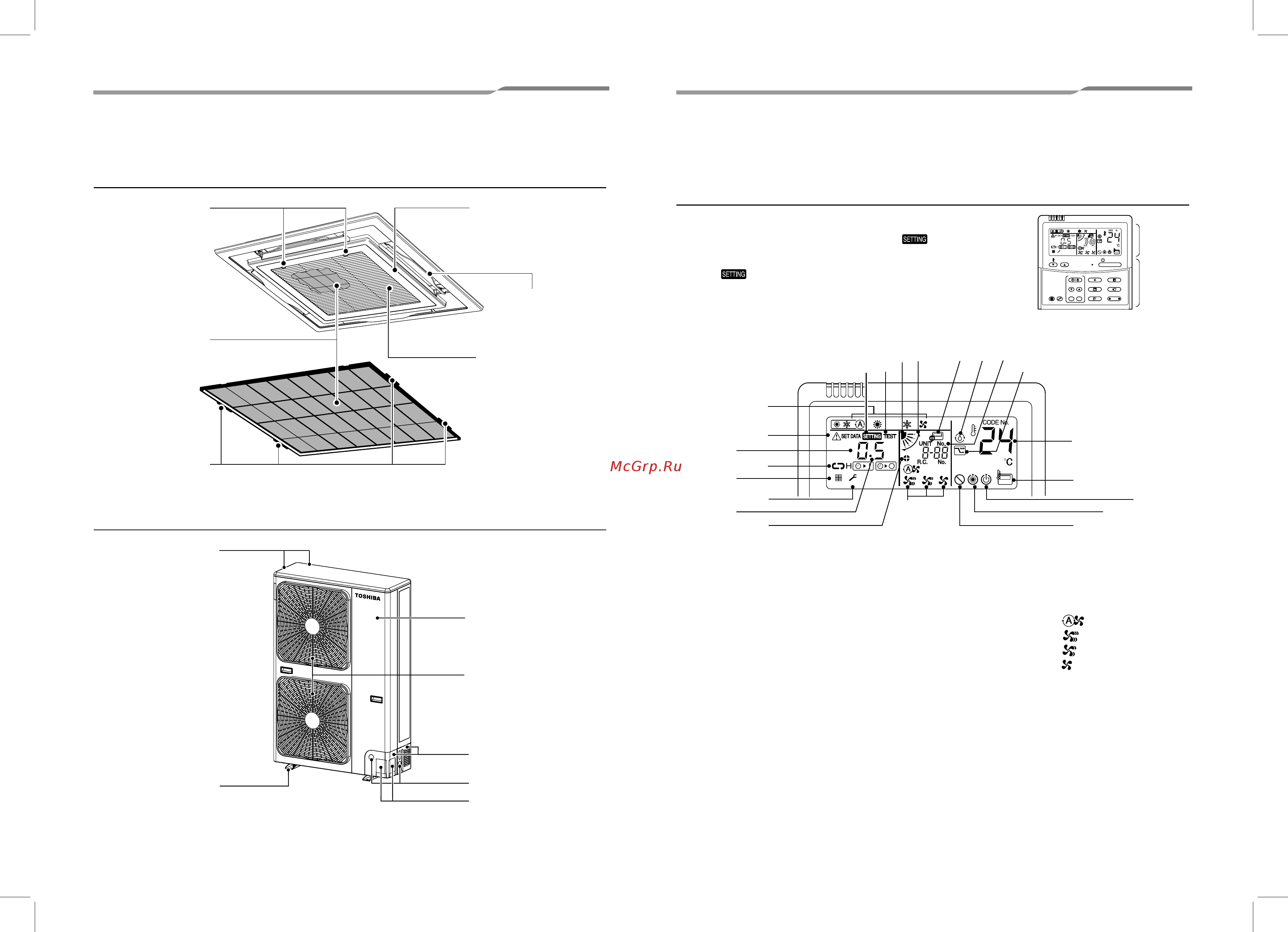 Toshiba RAV-SM1404UTP-E / RAV-SP1404AT-E [30/44] The following illustration shows an example