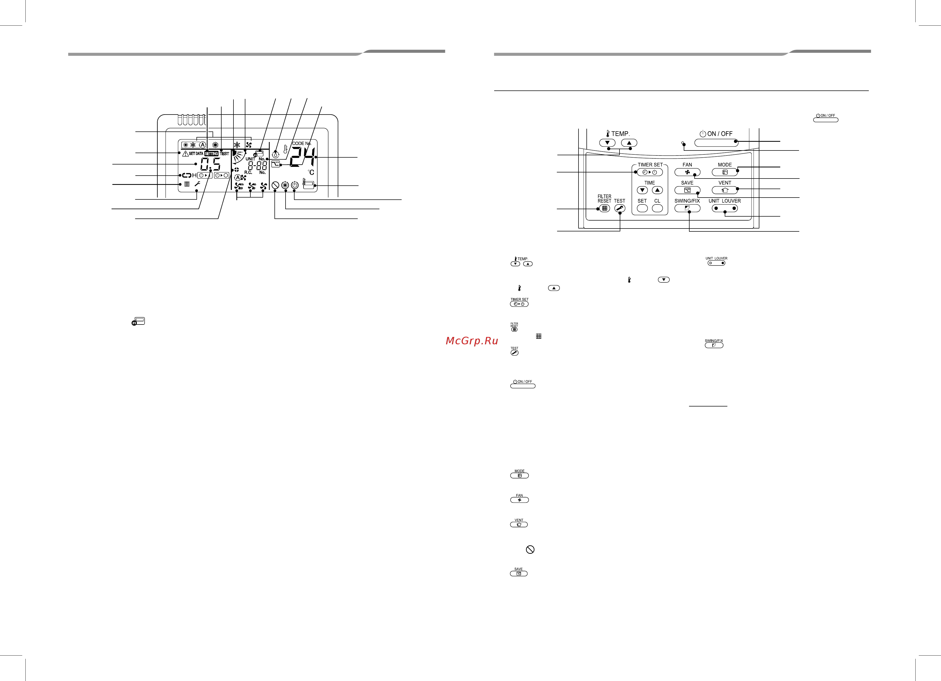 Toshiba RAV-SM1104UTP-E / RAV-SP1104AT8-E [31/44] Operation section