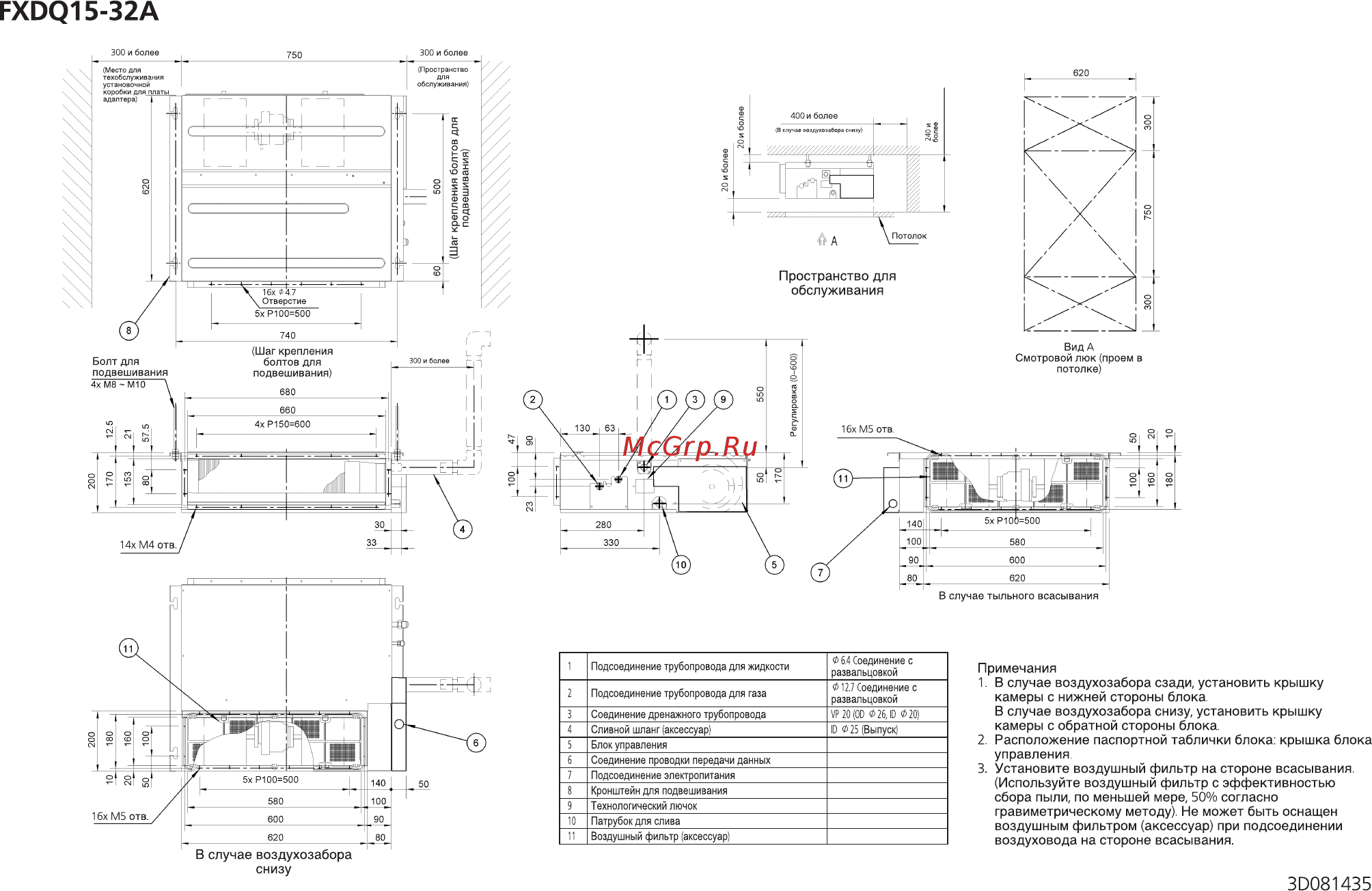 Daikin FXDQ25A Схема онлайн