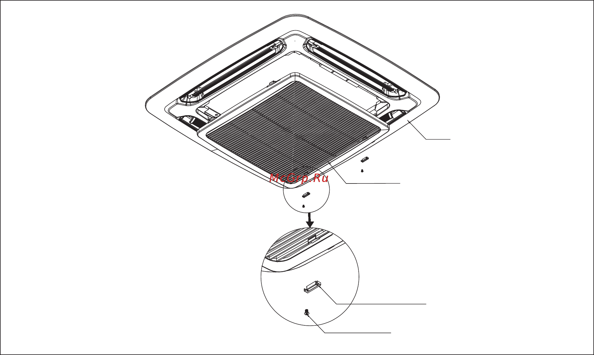Daikin ACQ140D / AZQS140BY1 + декор. панель ADP125B [38/104] Afdekkapvergrendeling rooster beveiliging zodat gebruiker het bewegende gedeelte niet kan aanraken