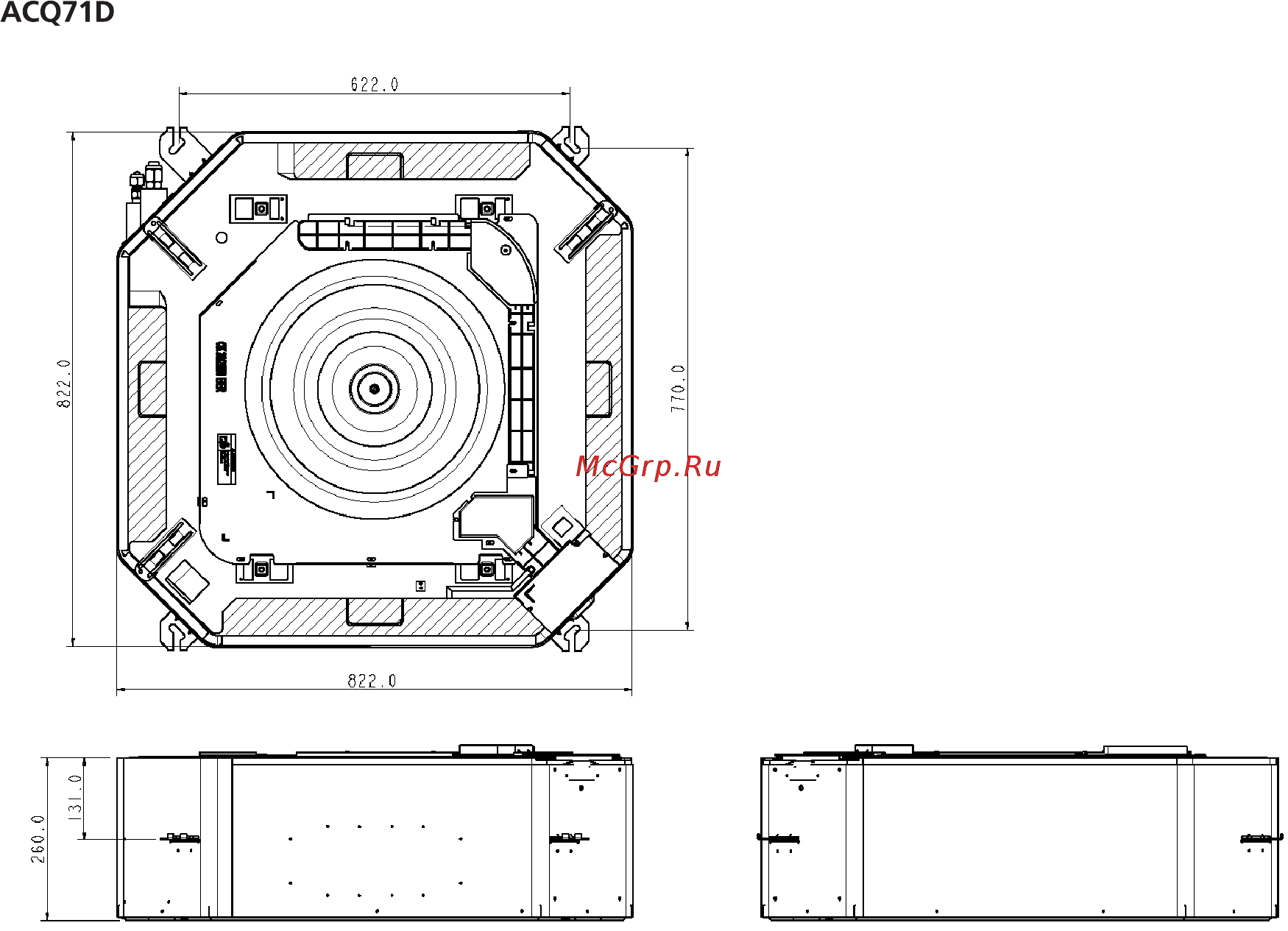 Daikin ACQ71D / AZQS71BV1 + декор. панель ADP125B Схема онлайн
