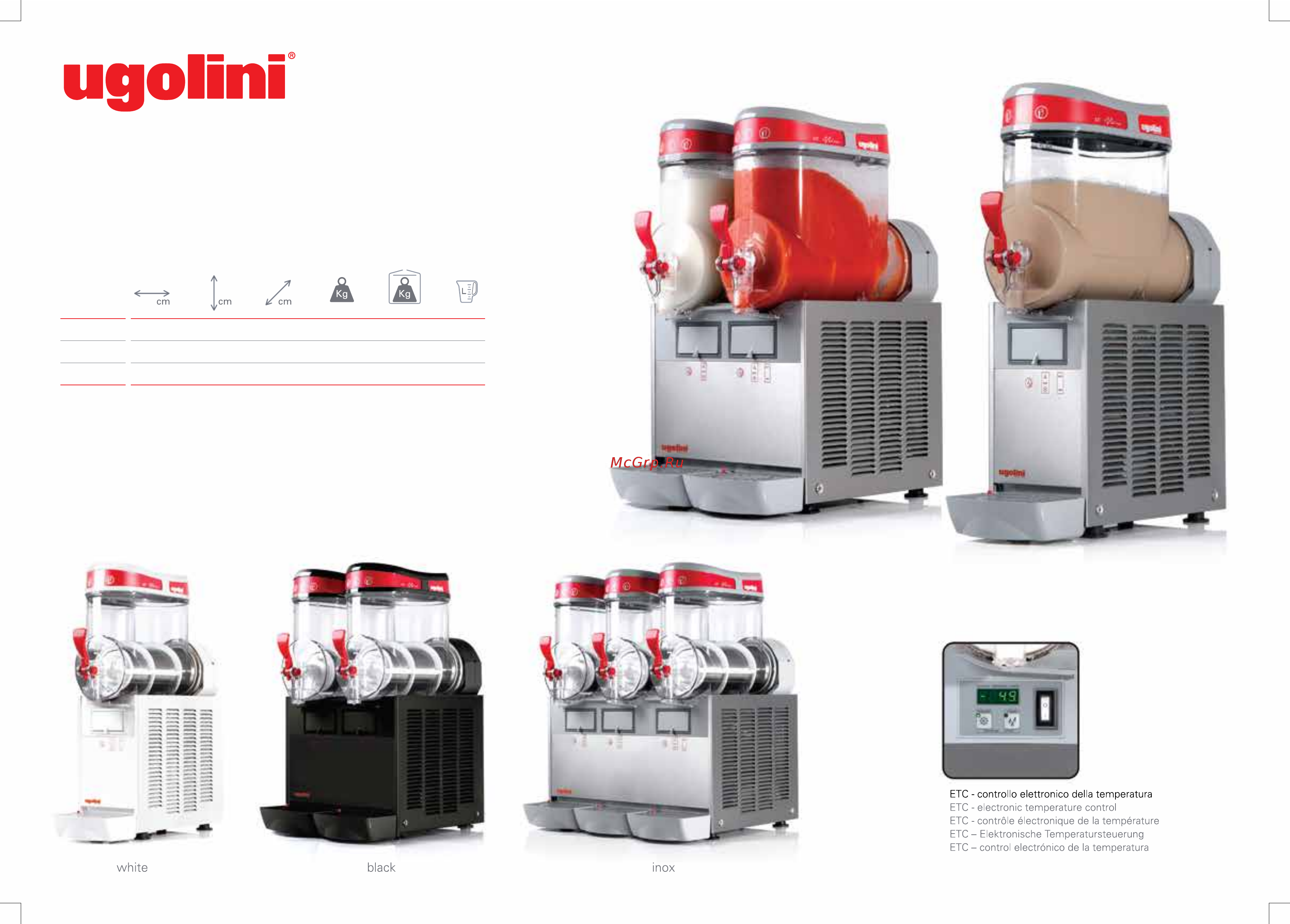 UGOLINI MINIGEL 3 Plus Каталог оборудования UGOLINI онлайн [12/32] 280024