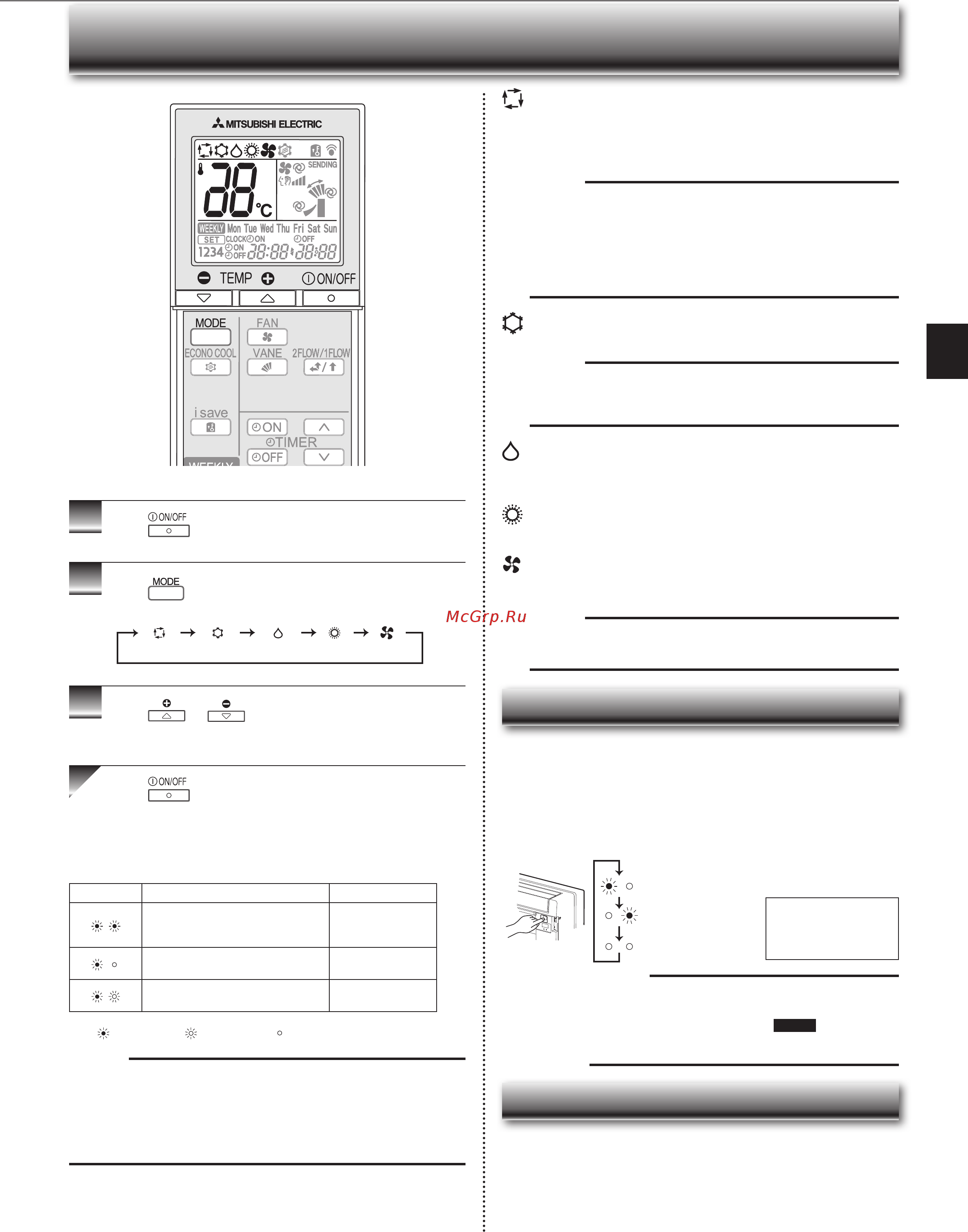 Mitsubishi Electric MFZ-KJ35VE [5/36] Electing operation modes