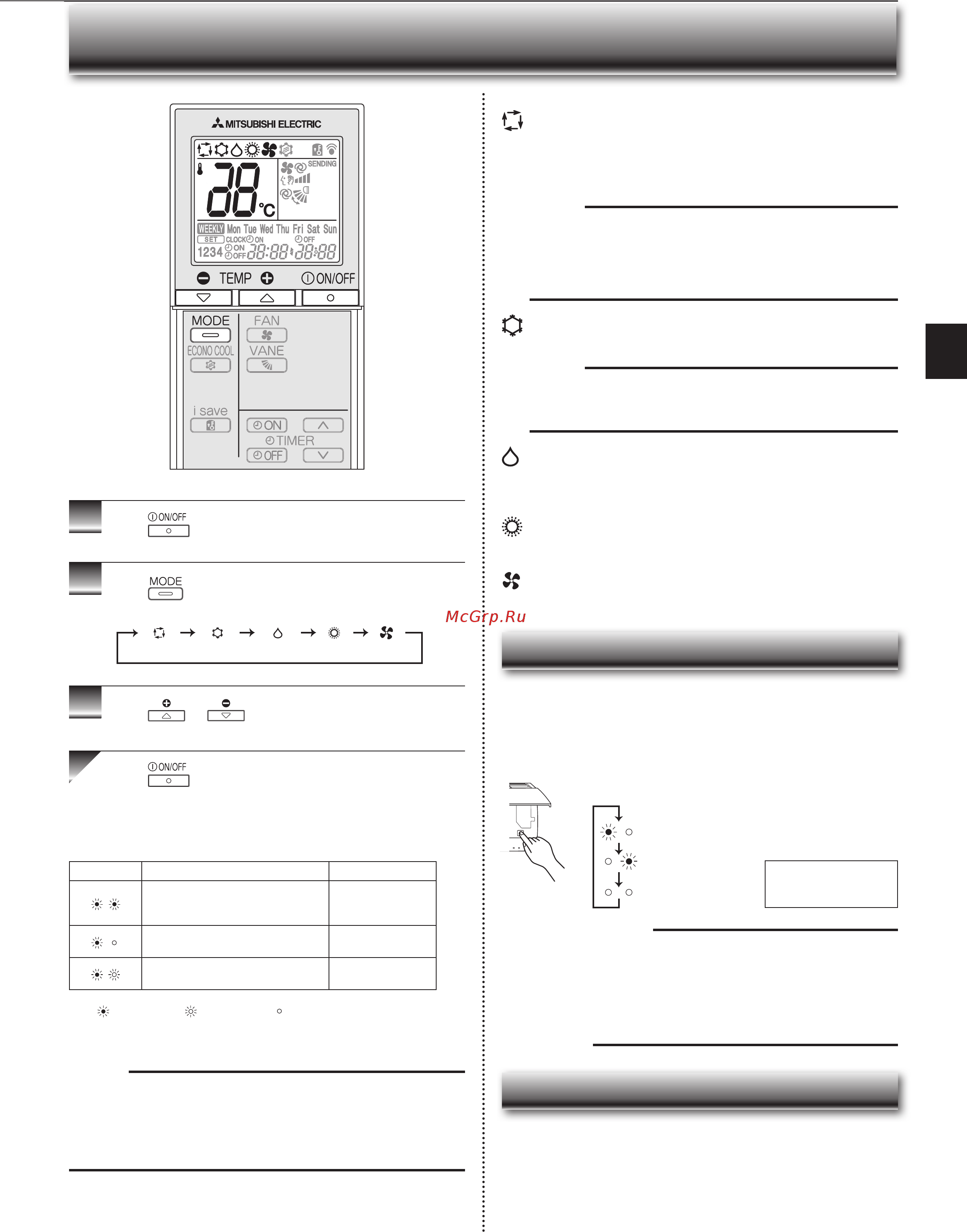 Mitsubishi Electric MSZ-SF25VE [5/32] Electing operation modes