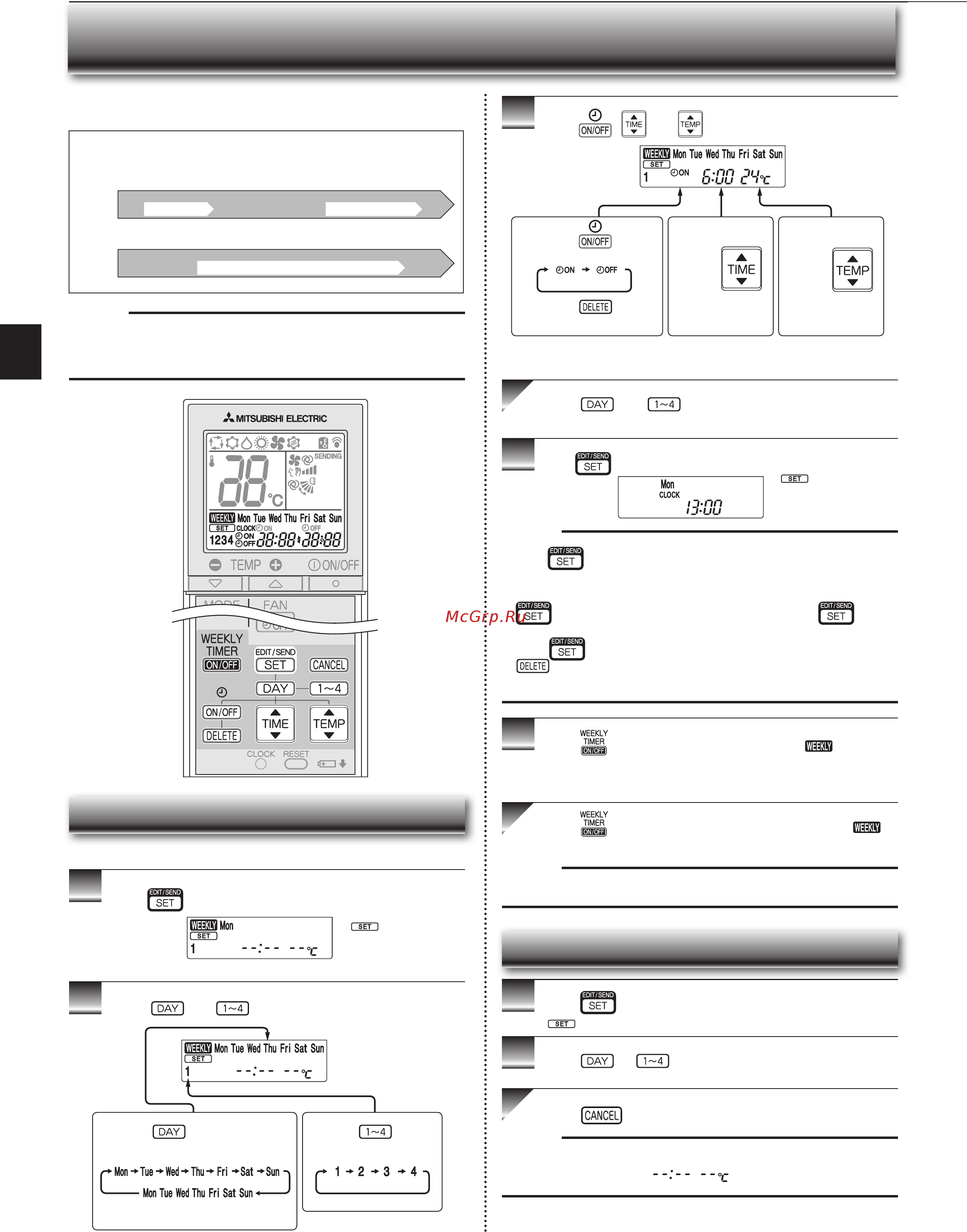 Mitsubishi Electric MSZ-SF25VE [8/32] Eekly timer operation