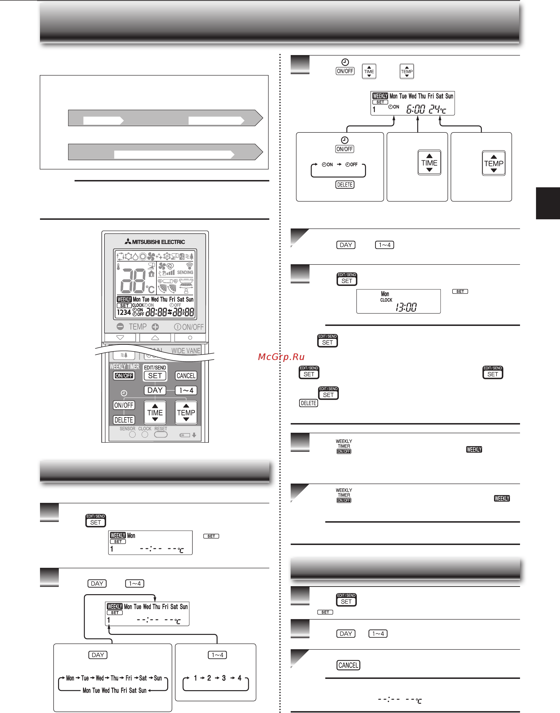 Mitsubishi Electric MSZ-FH25VE [11/44] Eekly timer operation