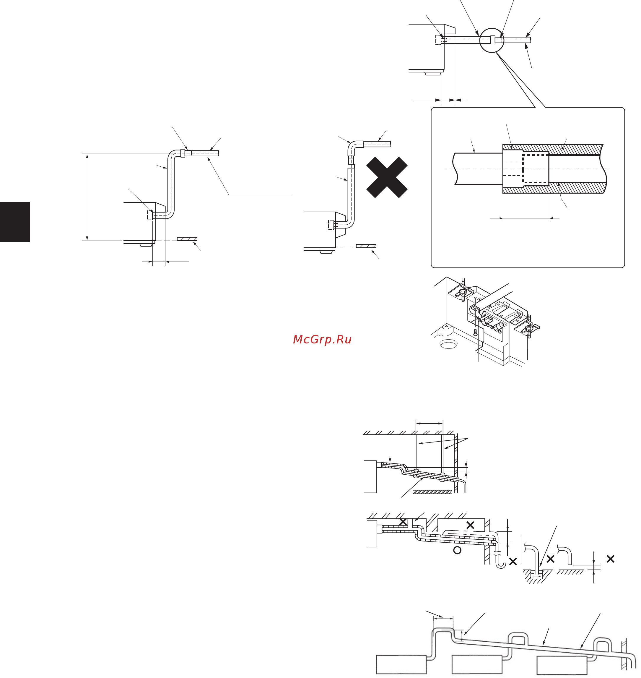 Mitsubishi Electric MLZ-KA35VA + декор. панель MLP-440W [6/12] Вниз 1 100илиболее кнаружномудренажномувыходу недо пускайтевозникновенияучастковзадержкиводыилинеподни майтетрубу нерасполагайтетрубувгоризонтальномположениинарасстоя нииболее20м прибольшойдлинедренажныхтрубиспользуй теметаллическиекреплениядляпредотвращенияобразования изгибовдренажнойтрубывверхивниз неустанавливайтекран длястравливаниявоздуха т к вприборвстроенмеханизм подъемадренируемойжидкости дренажнаятрубаможетлоп нуть ловушкадлязапаховдлявыходногодренажногоотверстияне обязательна составныетрубынеобходиморасположитьна10смнижедре нажноговыходаприбора какпоказанонарисунке используйте трубыпримернотипаvp30длясоставныхтрубирасположите ихтакимобразом чтобыониобразовывалиуклон1 100илибо леепонаправлениювниз