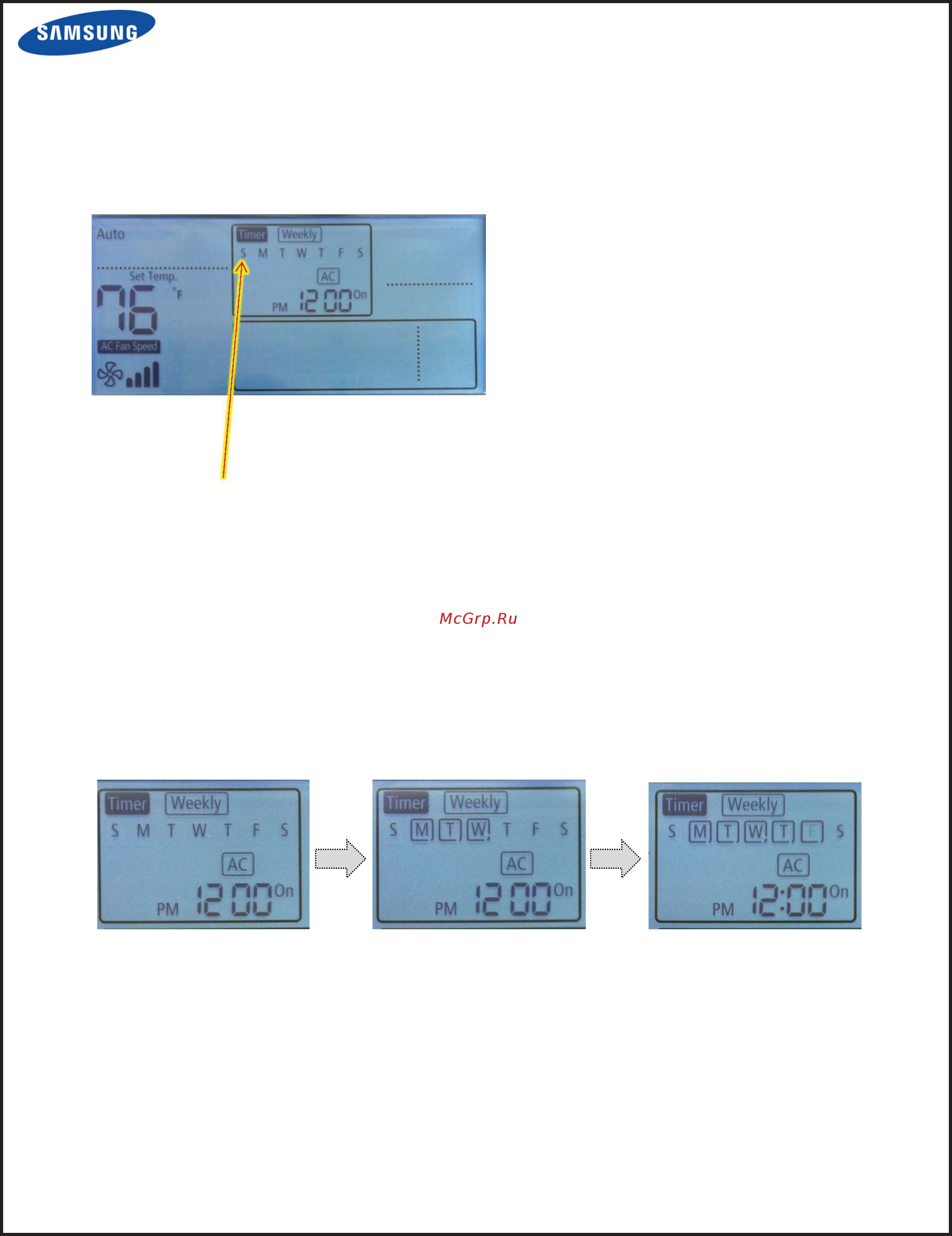 Samsung MWR-WE10N [3/10] In this example monday friday have been selected