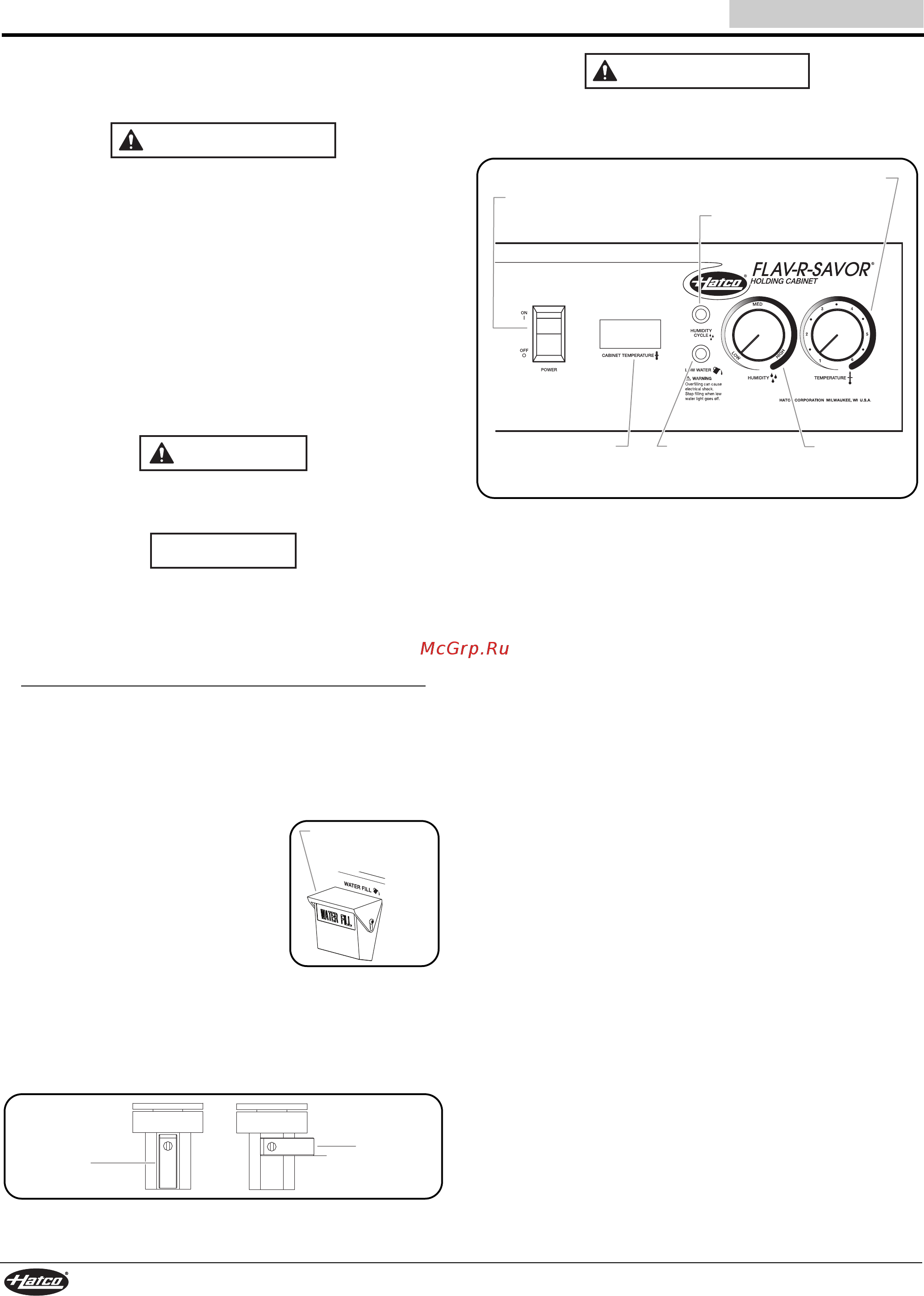 Hatco FSHC-6W1 [22/28] Mode d emploi