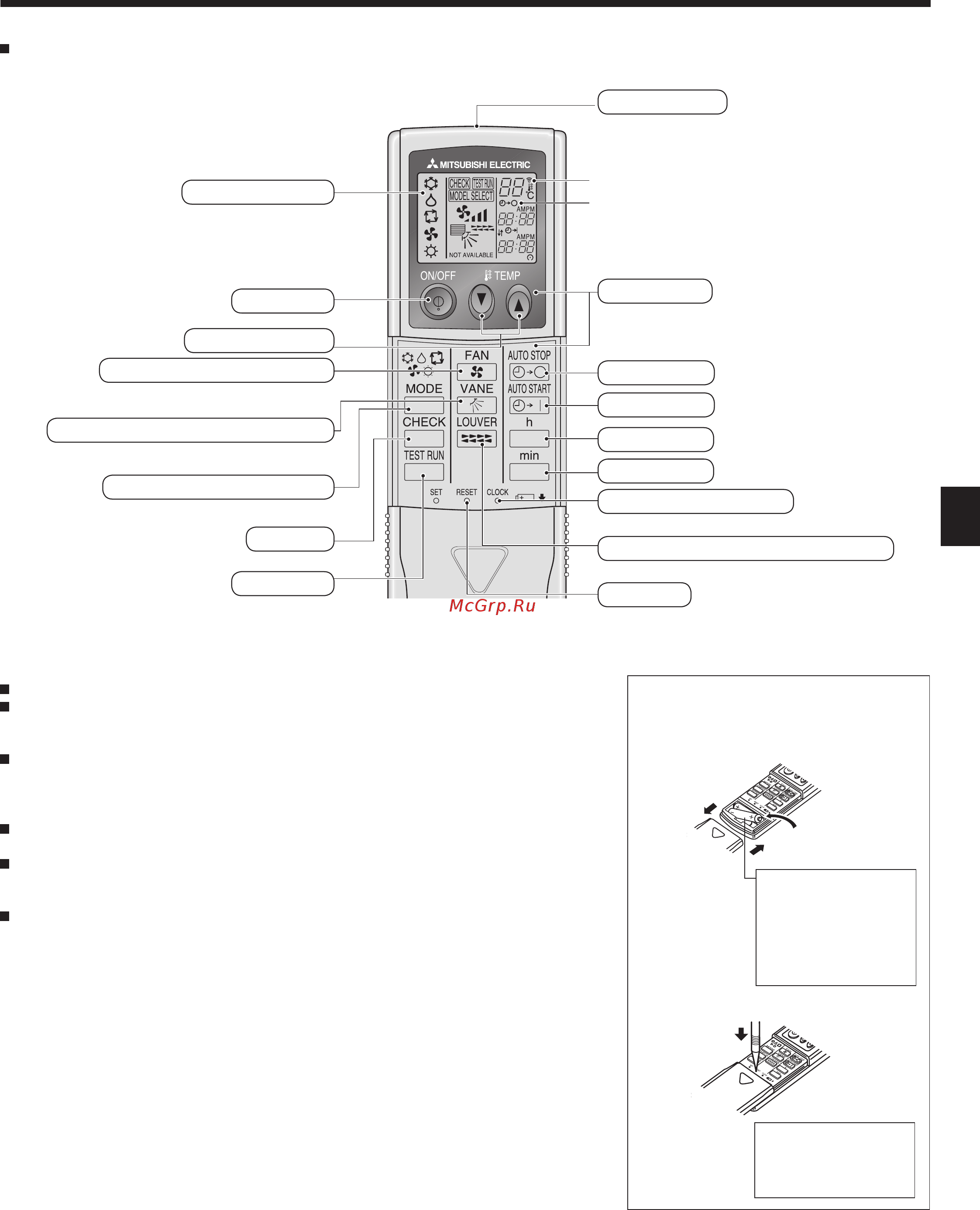Mitsubishi Electric PKFY-P25VBM-E [5/40] Parts names