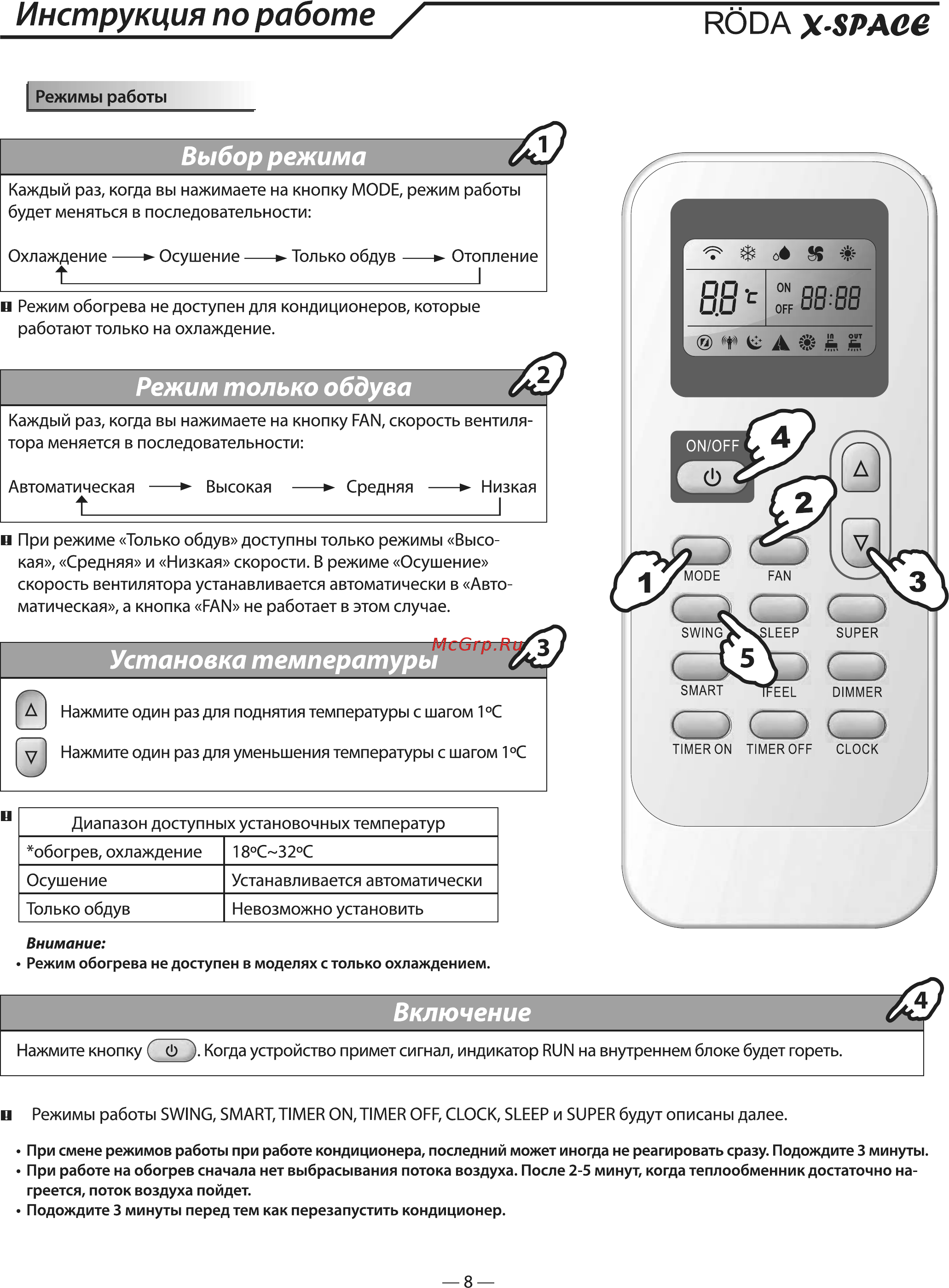Roda RS-V09A/RU-V09A [10/25] Инструкцияпоработе