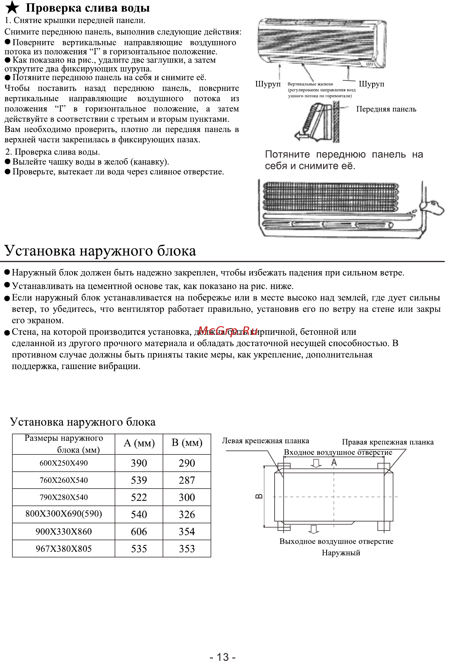 Roda RS-AL18A/RU-AL18A [15/20] Установка наружного блока