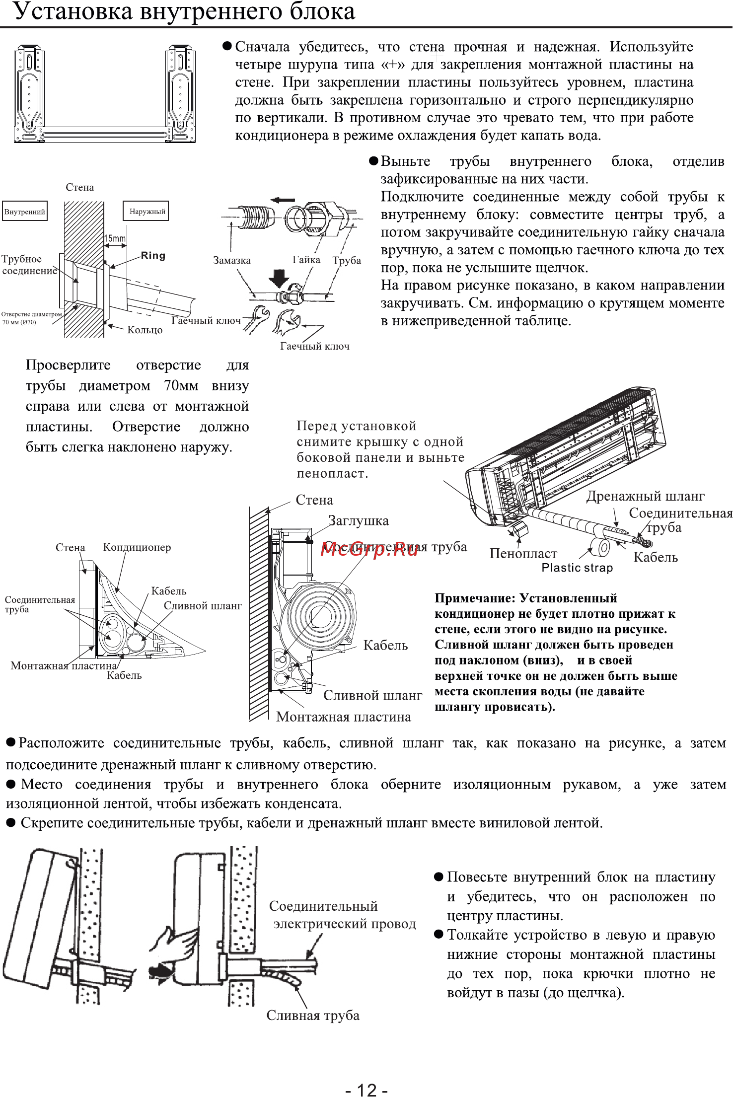 Roda RS-A18B/RU-A18B [14/20] Установка внутреннего блока