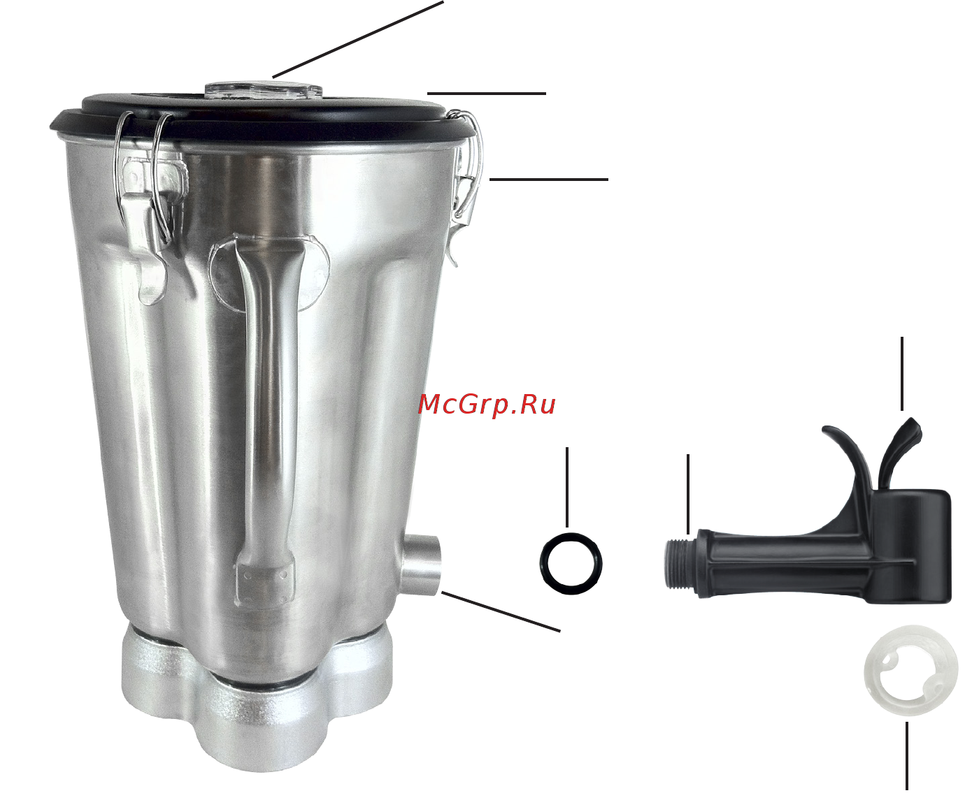 Waring CB15TE [37/50] Assemblage du robinet modèle sf uniquement