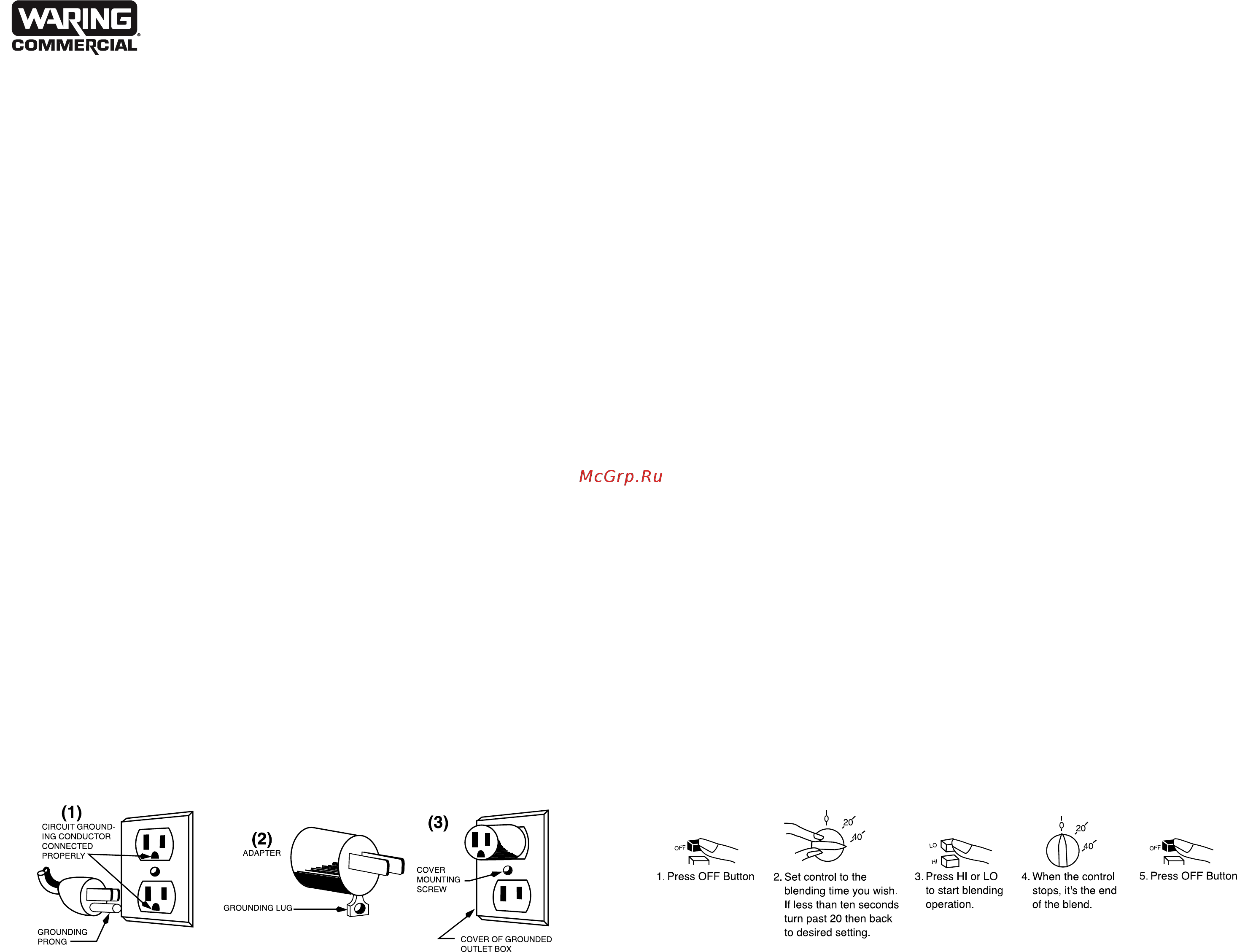Waring BB25ES [2/4] Important