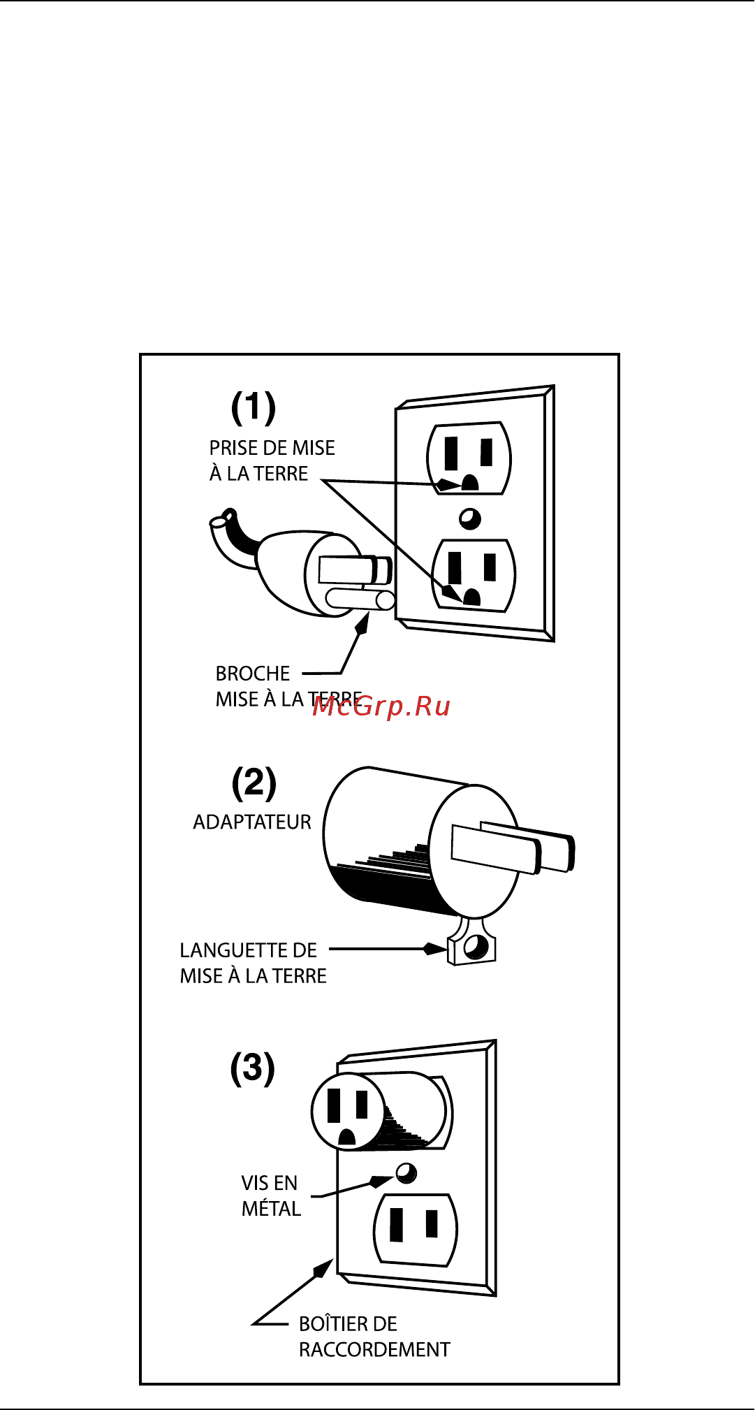 Waring WSB33XE [15/20] Instructions de mise à la terre