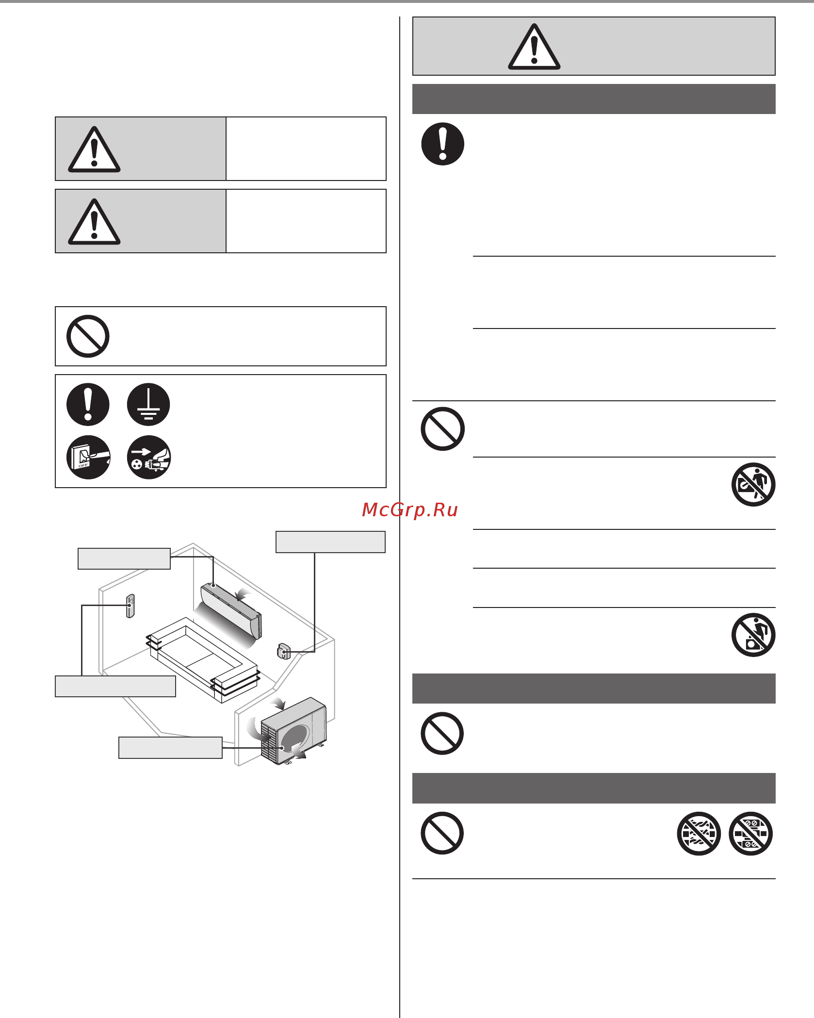 Panasonic CS-UE7RKD / CU-UE7RKD [4/44] Safety precautions