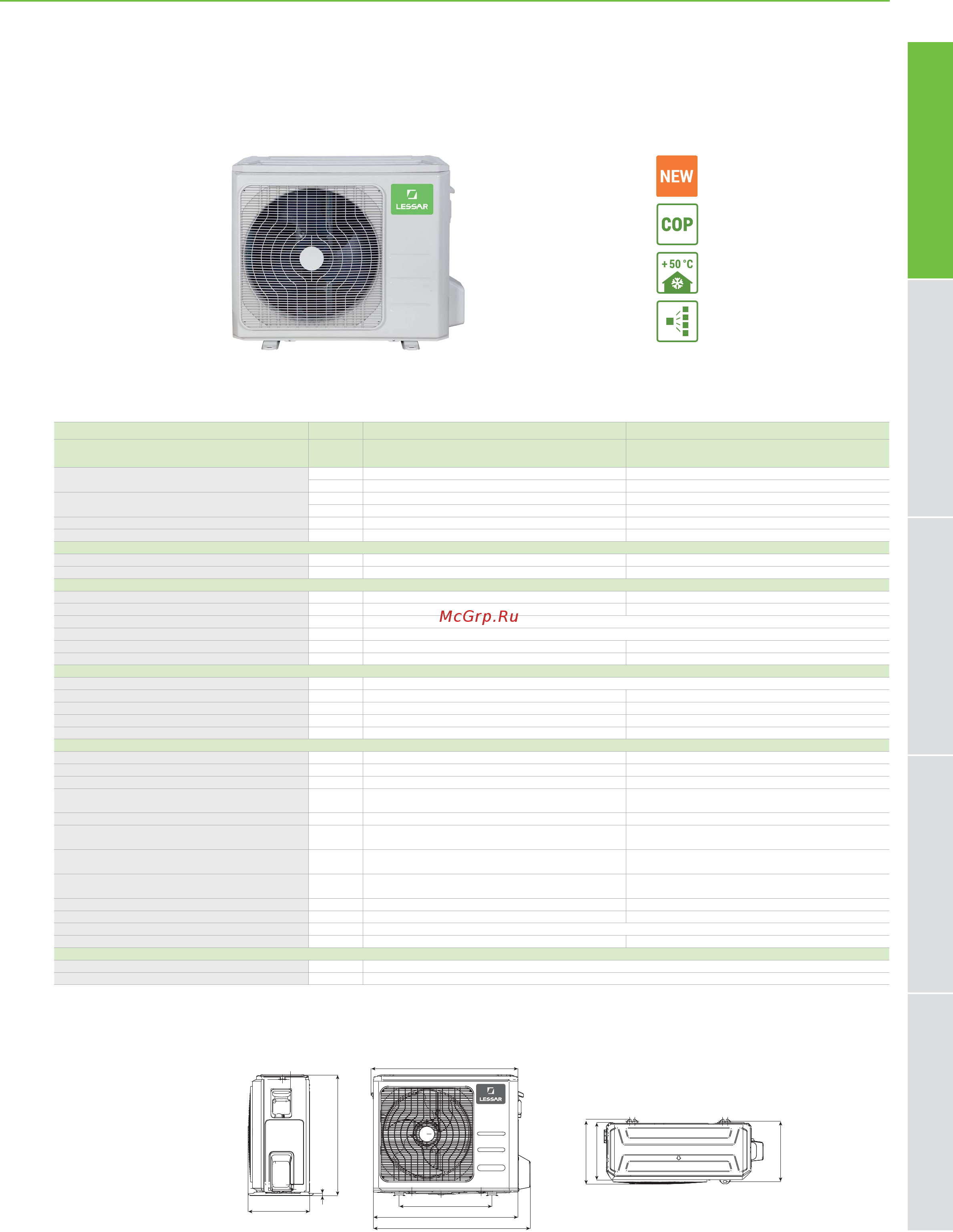 Lessar LS-H24SIA2/LU-H24SIA2 [31/116] Технические характеристики