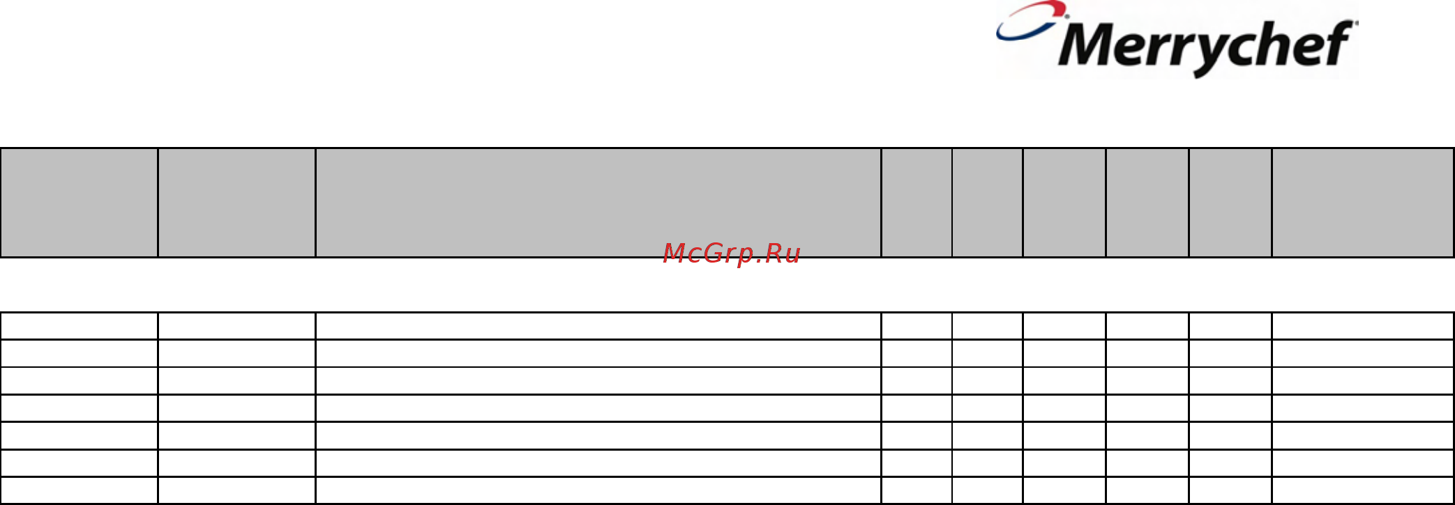 Merrychef Eikon E2S HP Trend Список запасных частей на Merrychef Eikon 3E (англ.) онлайн [8/45] 278997