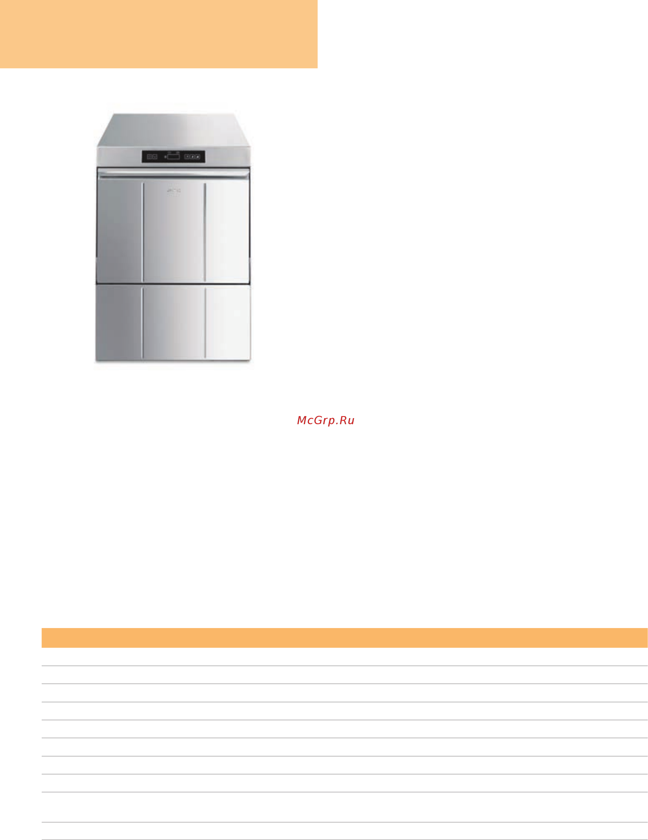 Smeg HTY500D [10/20] Посудомоечные машины с фронтальной загрузкой
