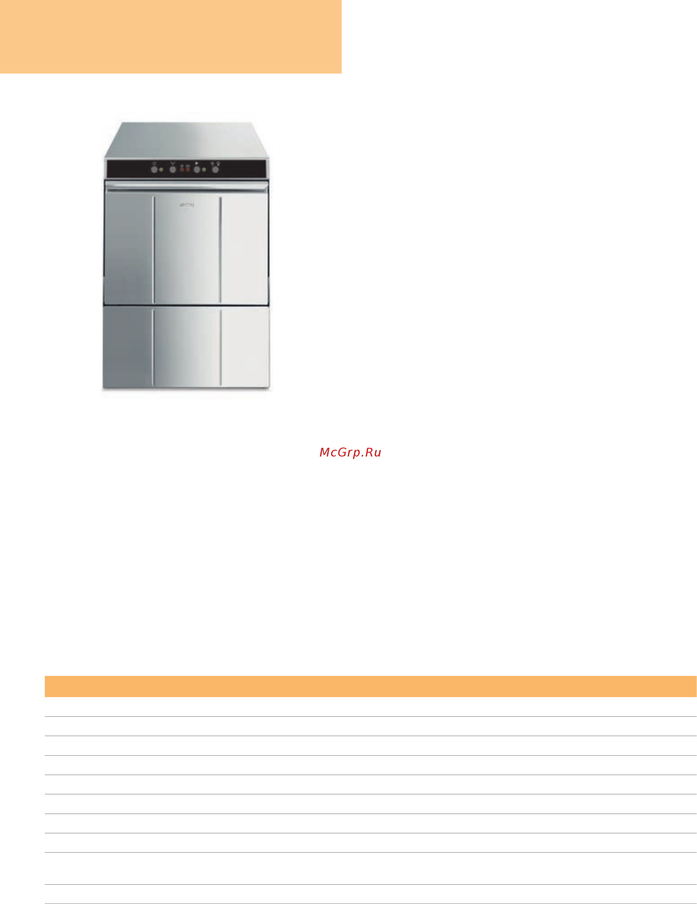 Smeg HTY503D [9/20] Посудомоечные машины с фронтальной загрузкой