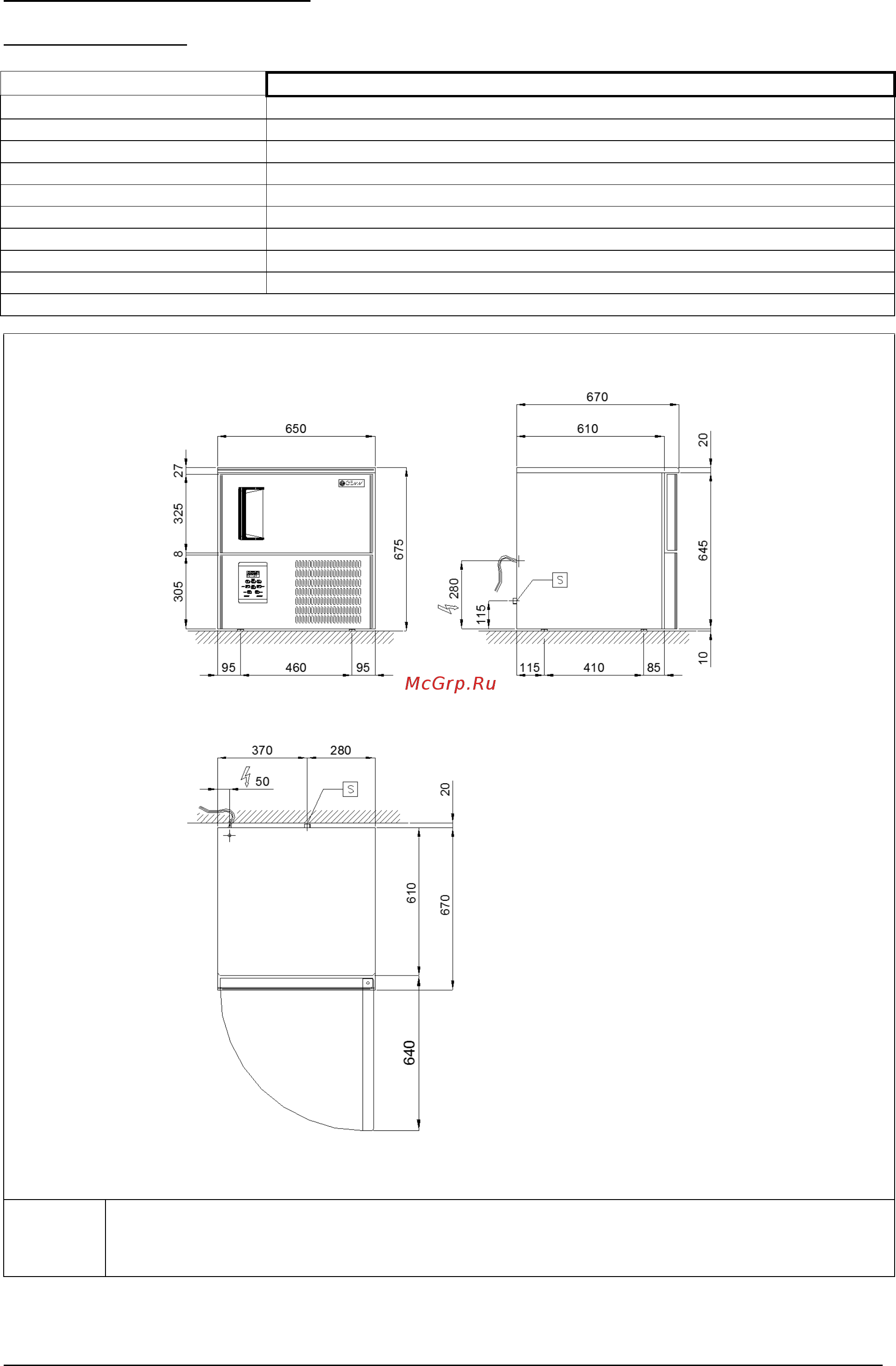 Gemm BCB/05P (встр. агрегат) [10/150] Description of the appliance 2 technical data