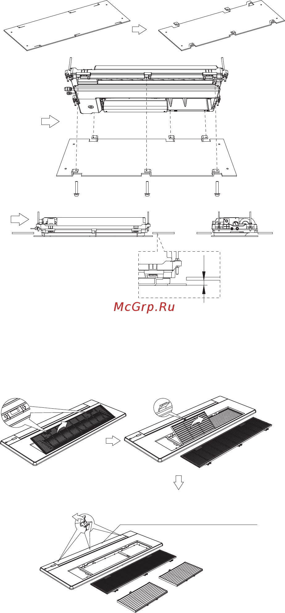 Lessar LSM-H28B1CIA2 [11/32] Демонтаж компонентов панели