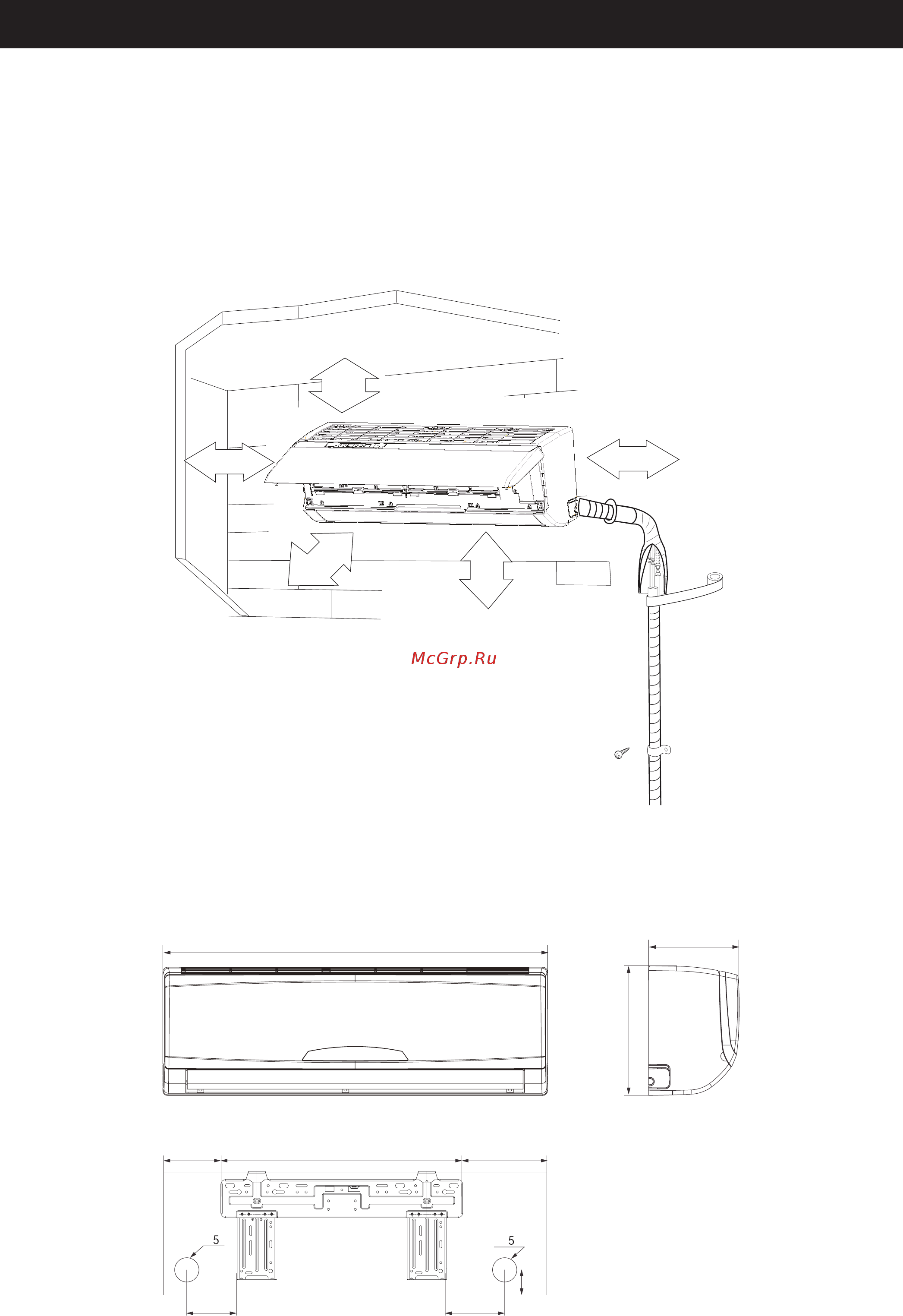 Tosot T18H-STEu / I / T18H-STEu / O [22/28] Схема установки и требования при размещении