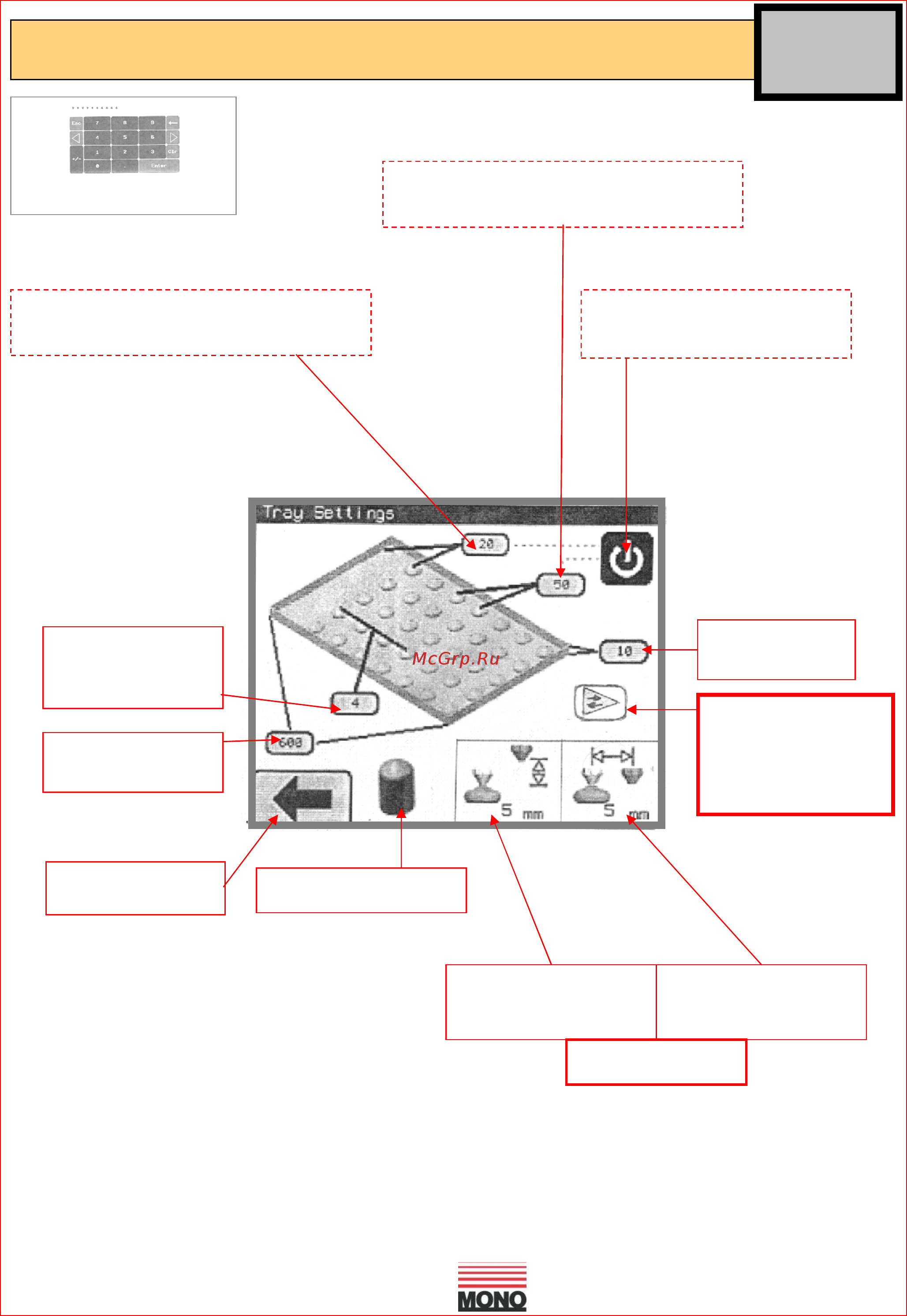 Mono Epsilon 400 [28/53] Tray setup