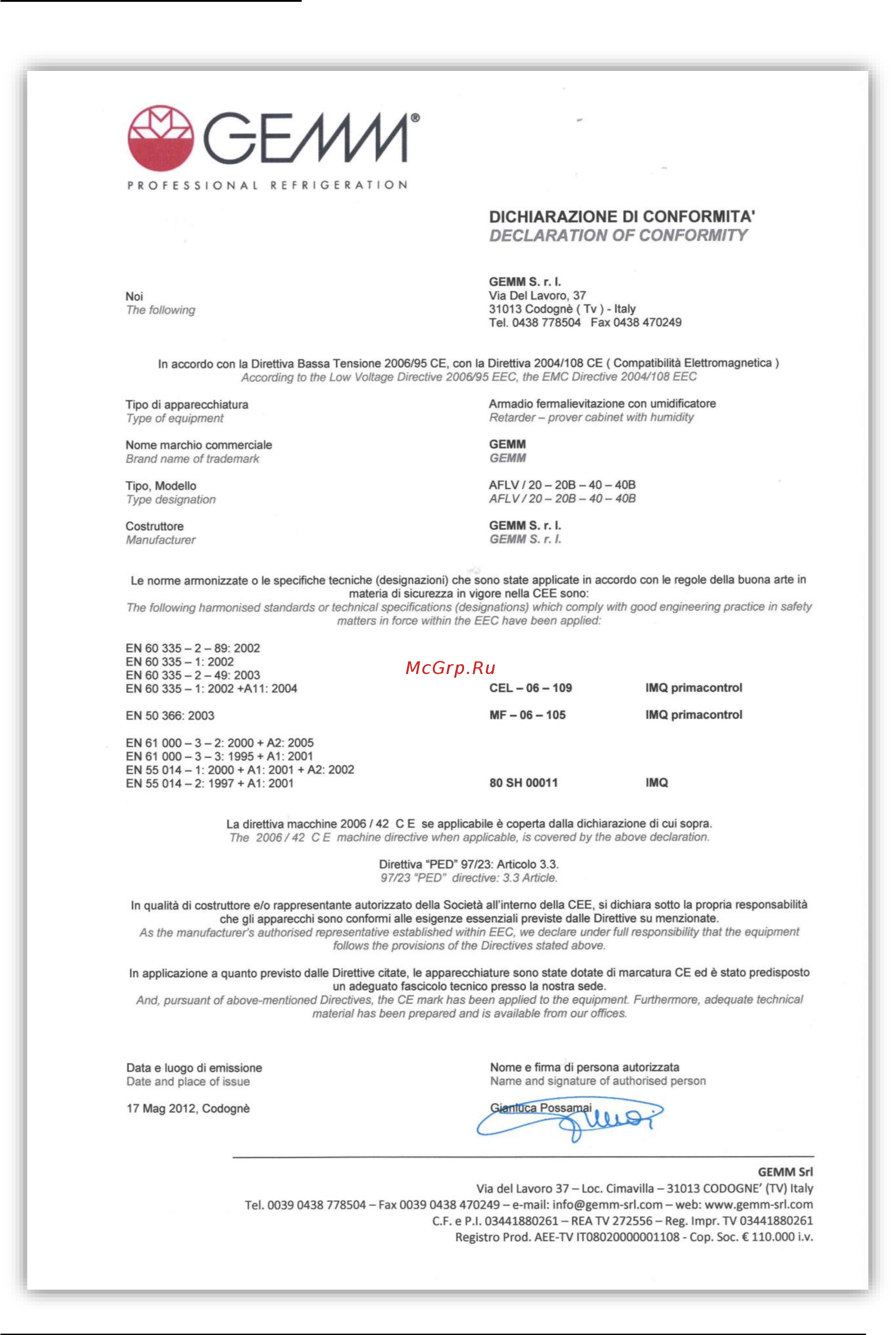 Gemm AFLV/20 Инструкция по эксплуатации онлайн [32/58] 279356