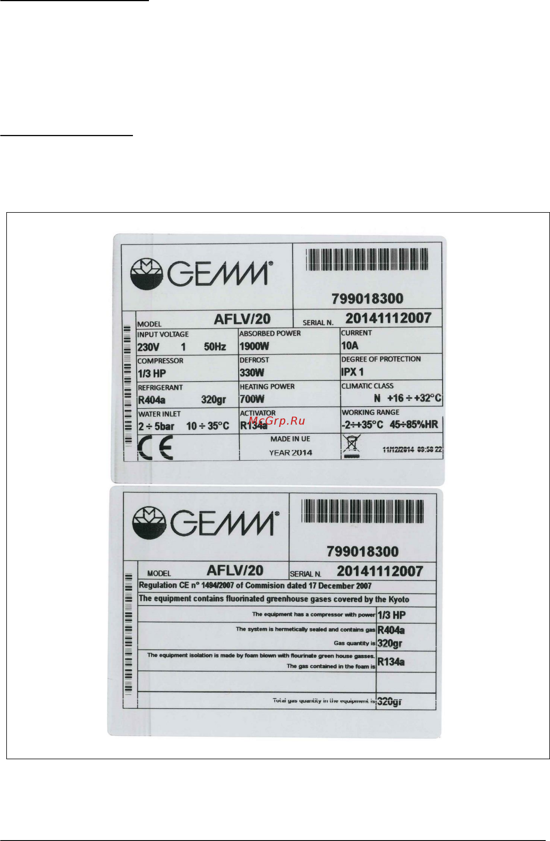 Gemm AFLV/20 Инструкция по эксплуатации онлайн [6/58] 279356