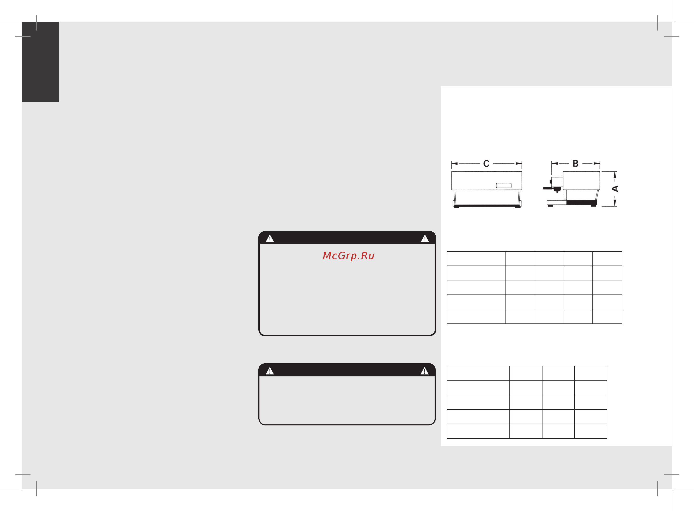 La Marzocco FB 70 MP 2 Gr [4/117] This operating manual refers exclusively to the following models of our own manufacture ee model av model paddle model with 1 2 3 and 4 groups