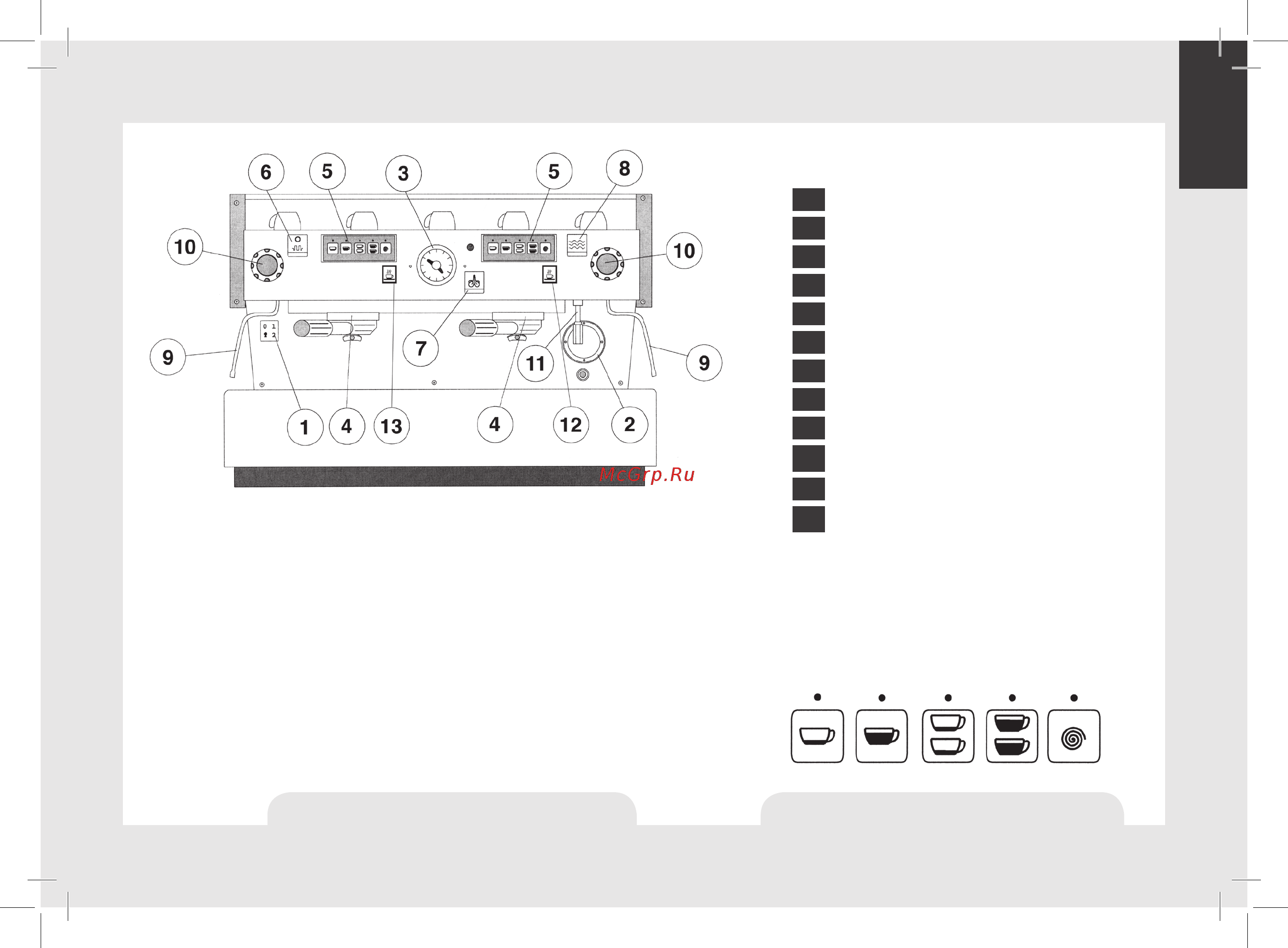 La Marzocco FB 70 MP 2 Gr [7/117] Панель заварки кофе для модели av