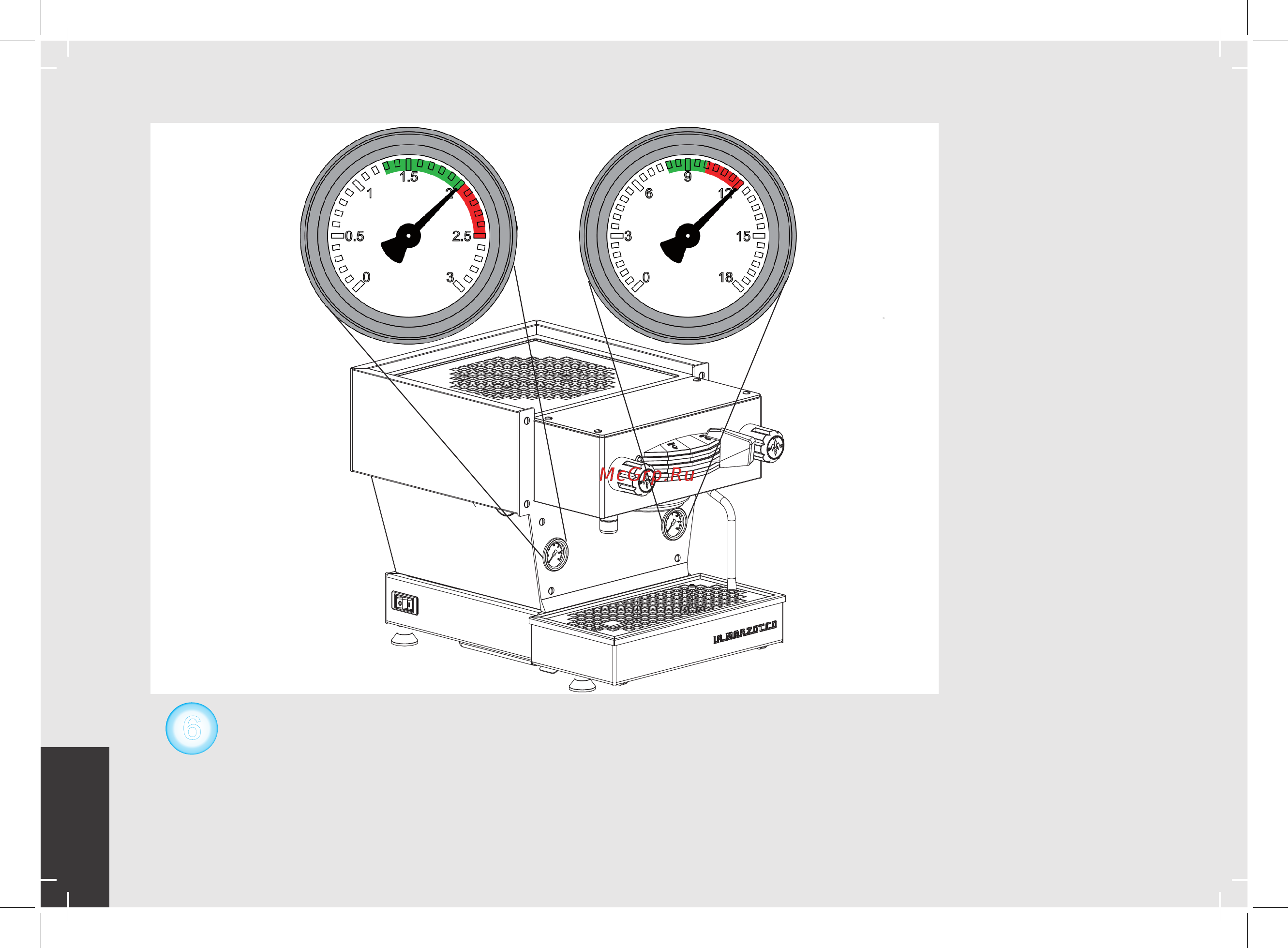 La Marzocco Linea Mini MP 1 Gr нерж. сталь [22/140] Манометр парового бойлера