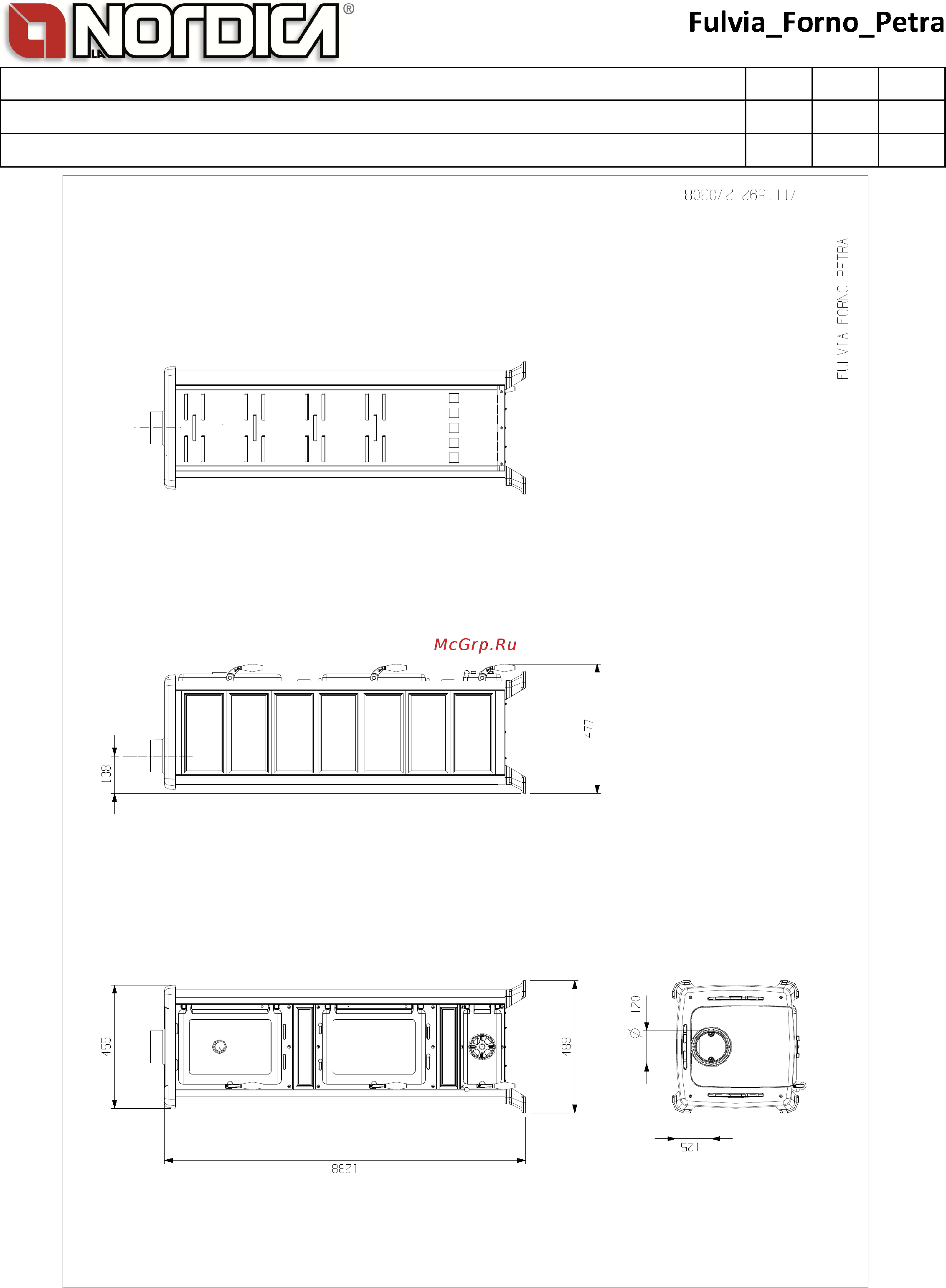 La Nordica Fulvia Forno Natural Stone Технический паспорт онлайн [4/4] 279483