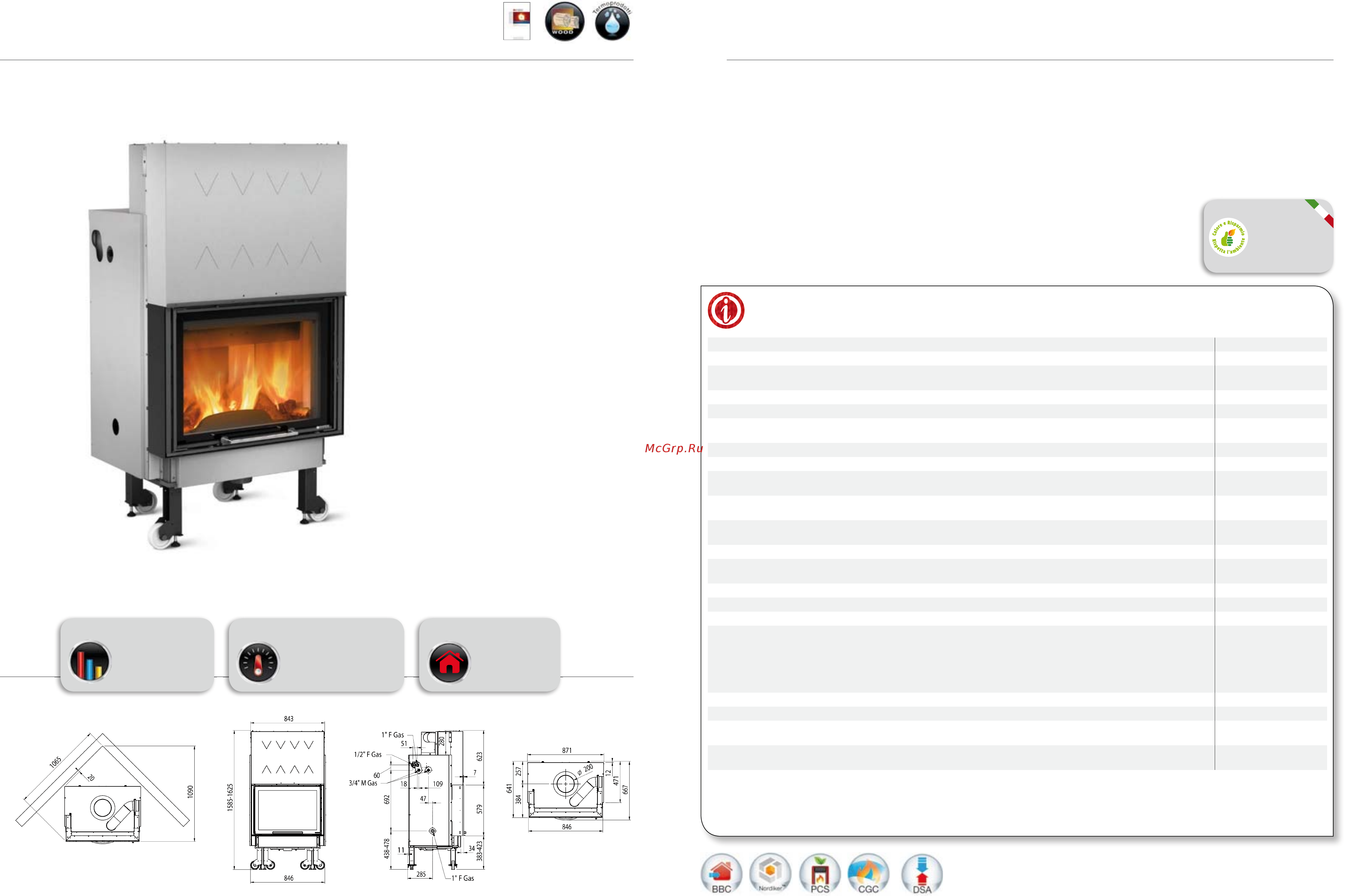 La Nordica Inserto 60 Ventilato [81/91] Termocamino wf plus d s a