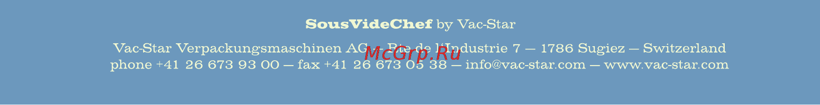 VAC-STAR SousVide Chef 2 Инструкция по эксплуатации онлайн [2/16] 279541