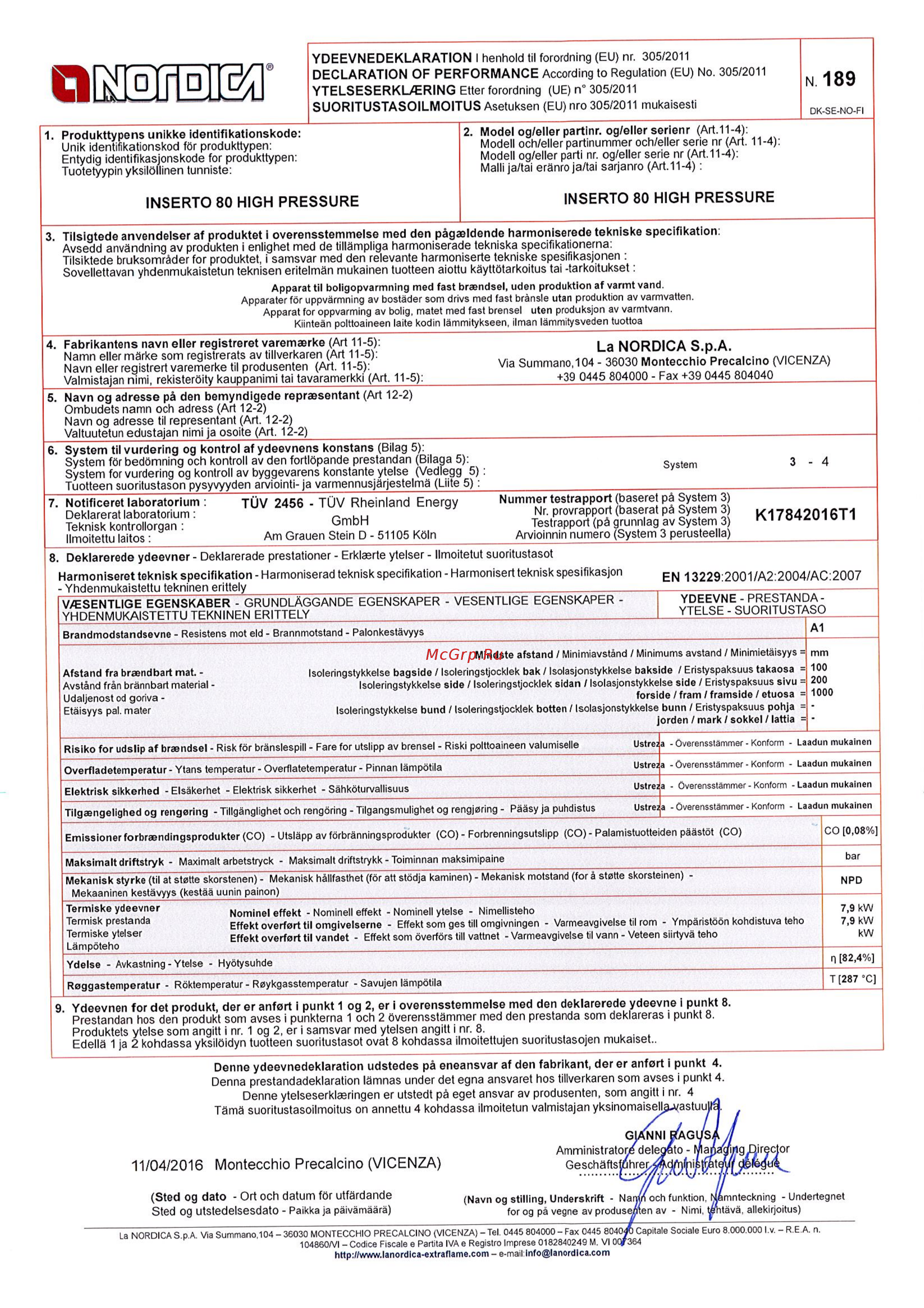 La Nordica Inserto 80 High Pressure [5/6] 04 2016 montecchio precalcino vicenza