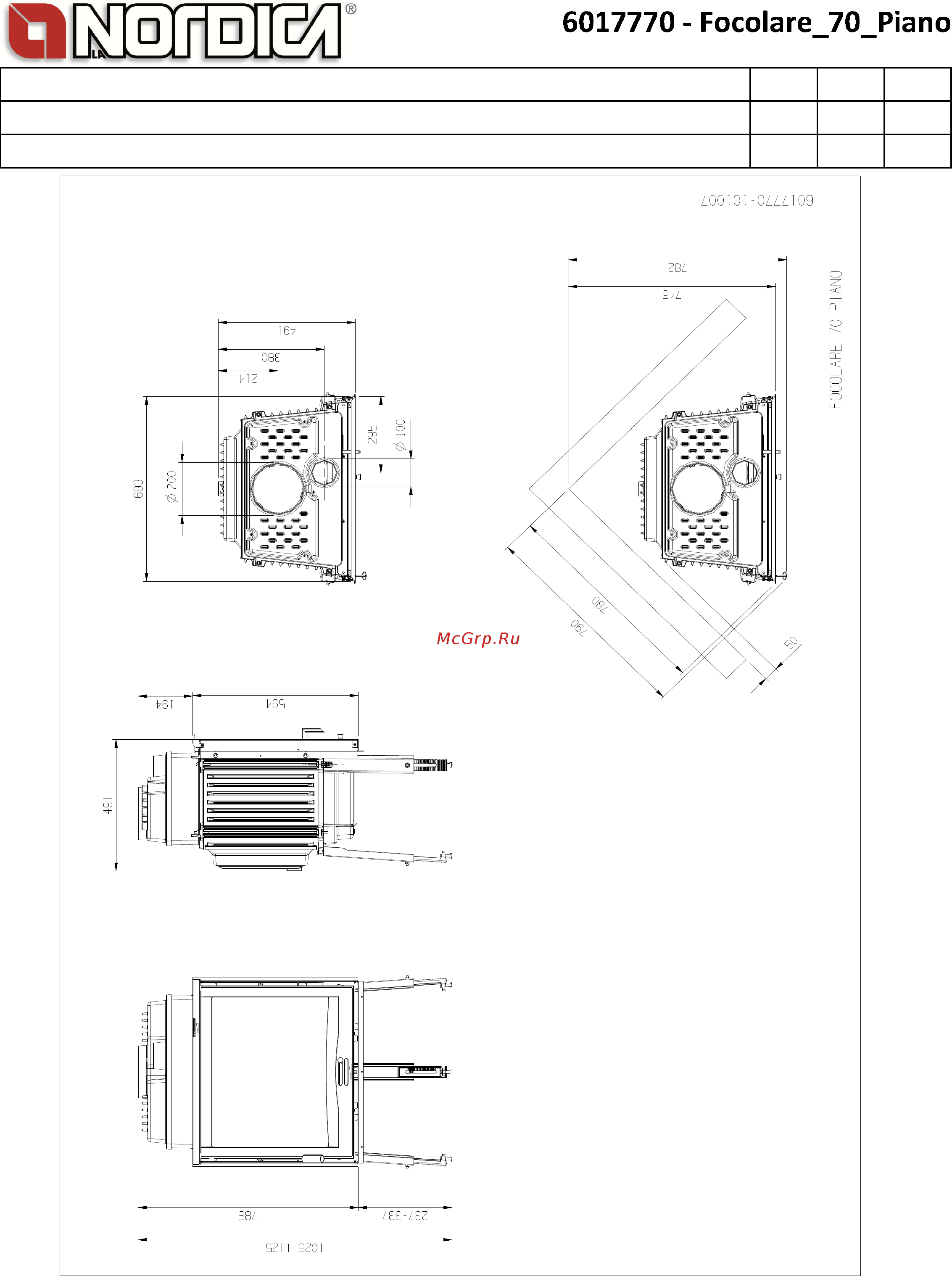 La Nordica Focolare 70 Piano Технический паспорт онлайн [2/2] 279567
