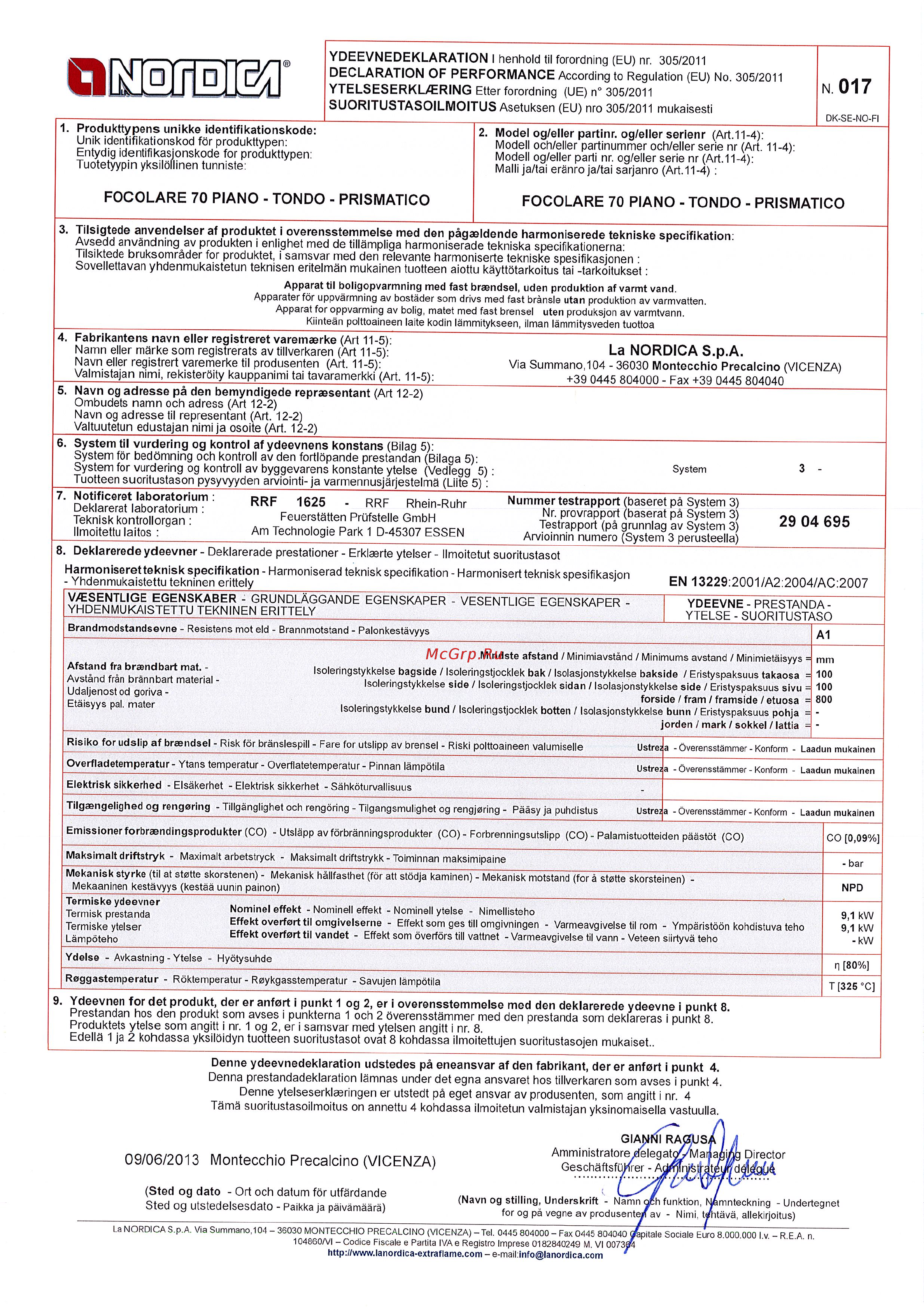 La Nordica Focolare 70 Piano [5/6] 04 695
