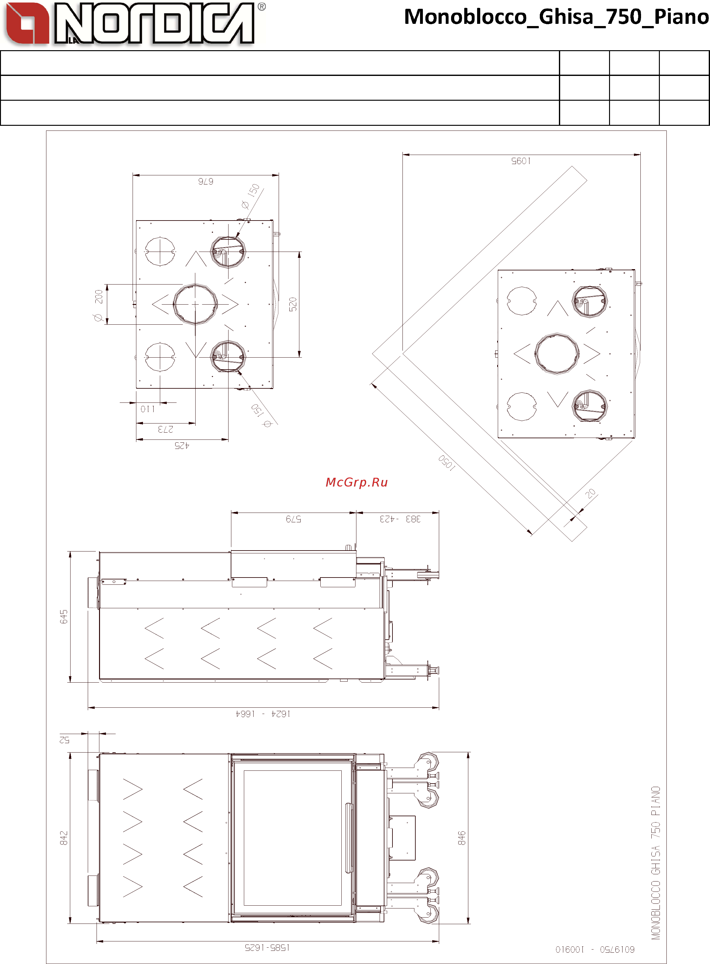 La Nordica Monoblocco Ghisa 750 Piano Технический паспорт онлайн [2/2] 279568