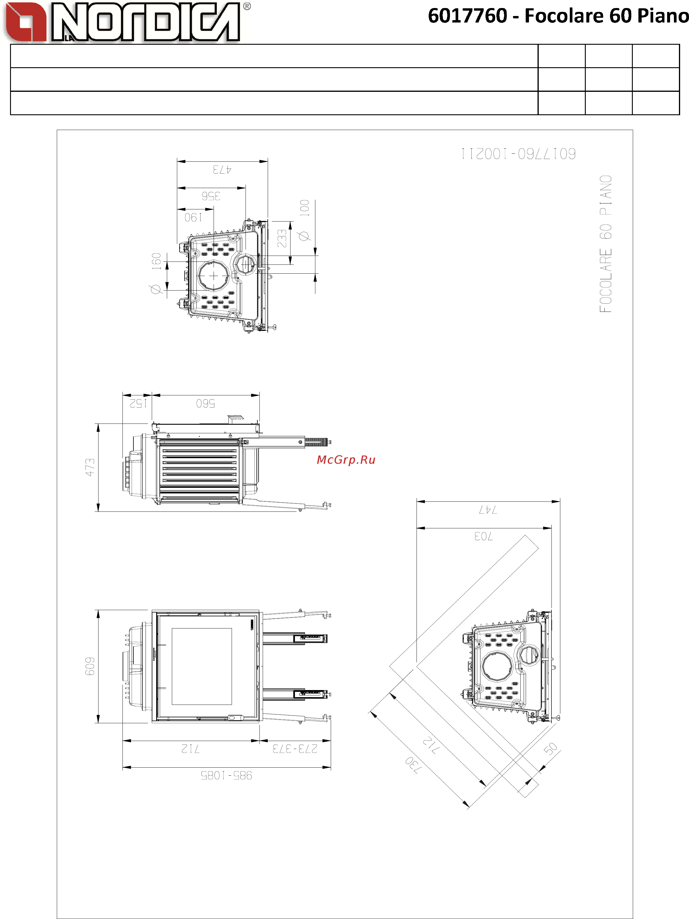 La Nordica Focolare 60 Piano [2/2] Ø 100 mm