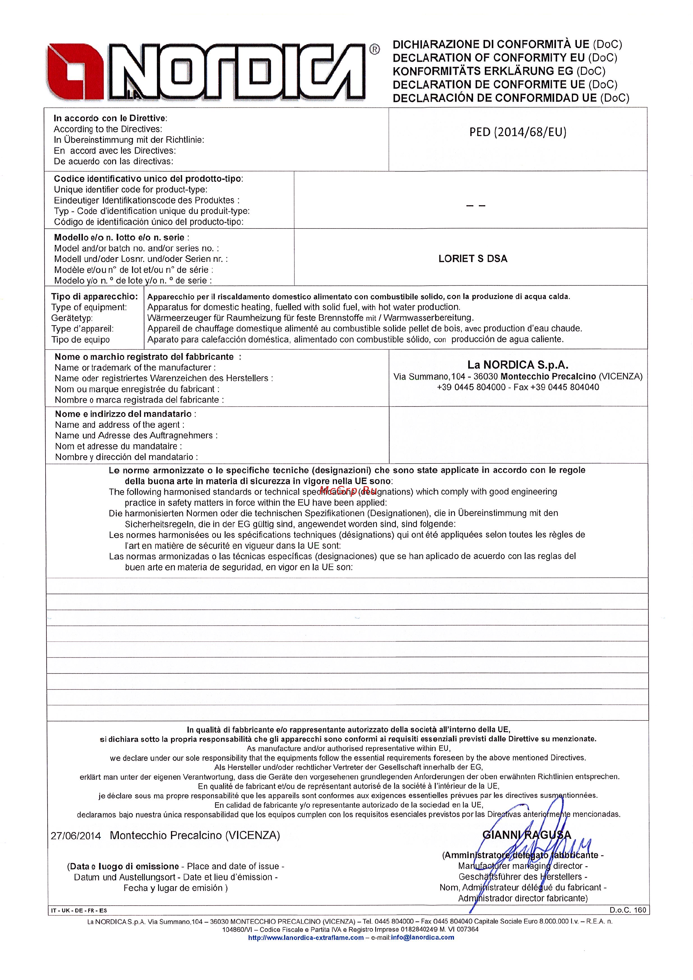 La Nordica Loriet S D.S.A Инструкция по эксплуатации онлайн [82/88] 279594