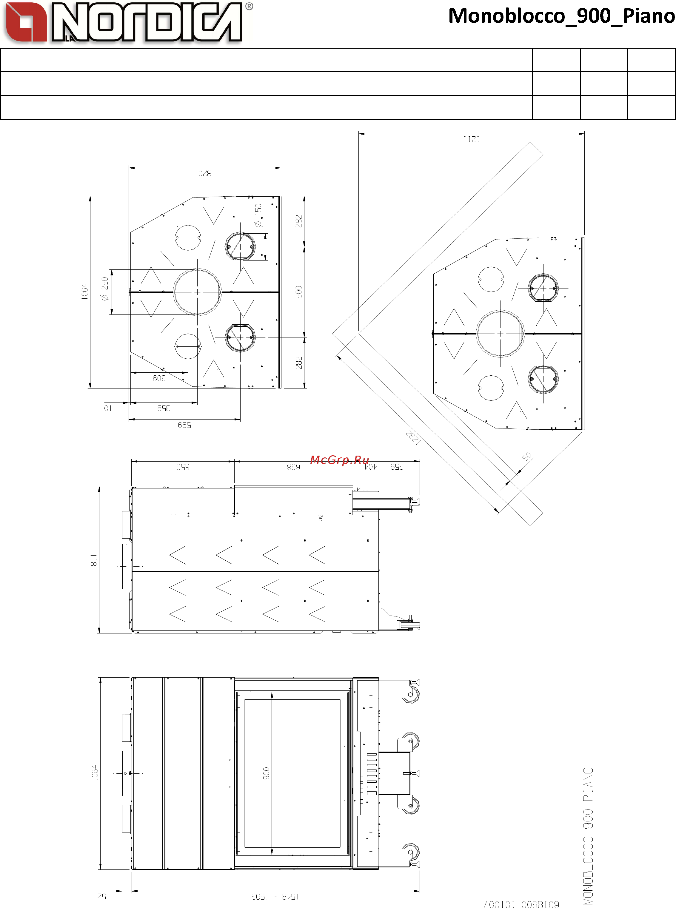 La Nordica Monoblocco 900 Piano Технический паспорт онлайн [2/2] 279624