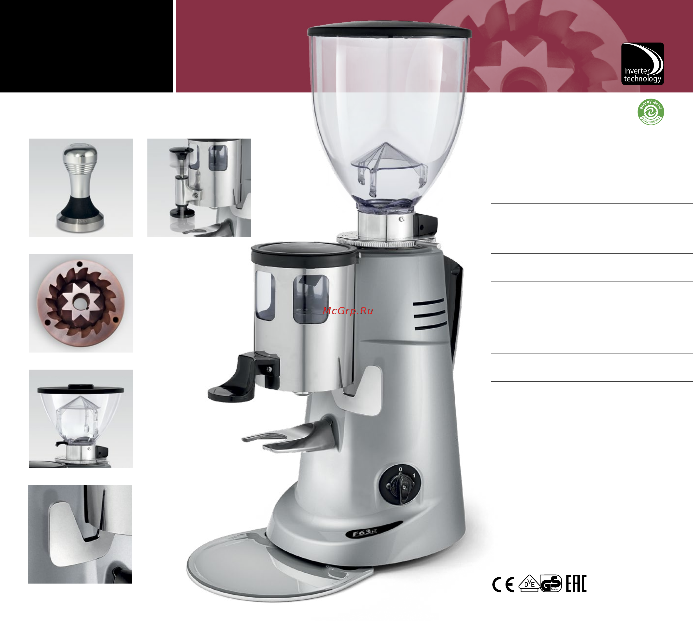 Fiorenzato F64 EVO [27/48] Conical coffee grinder