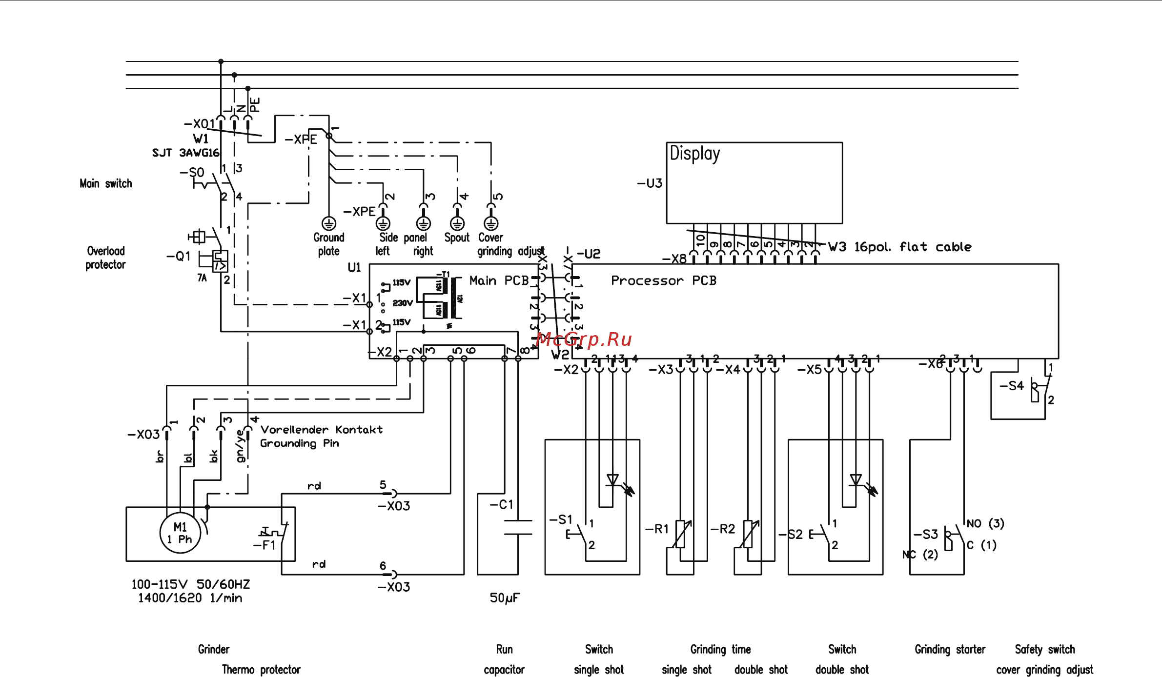 Mahlkoenig K30 Vario [19/24] Wiring diagram 100 115v 50 60hz