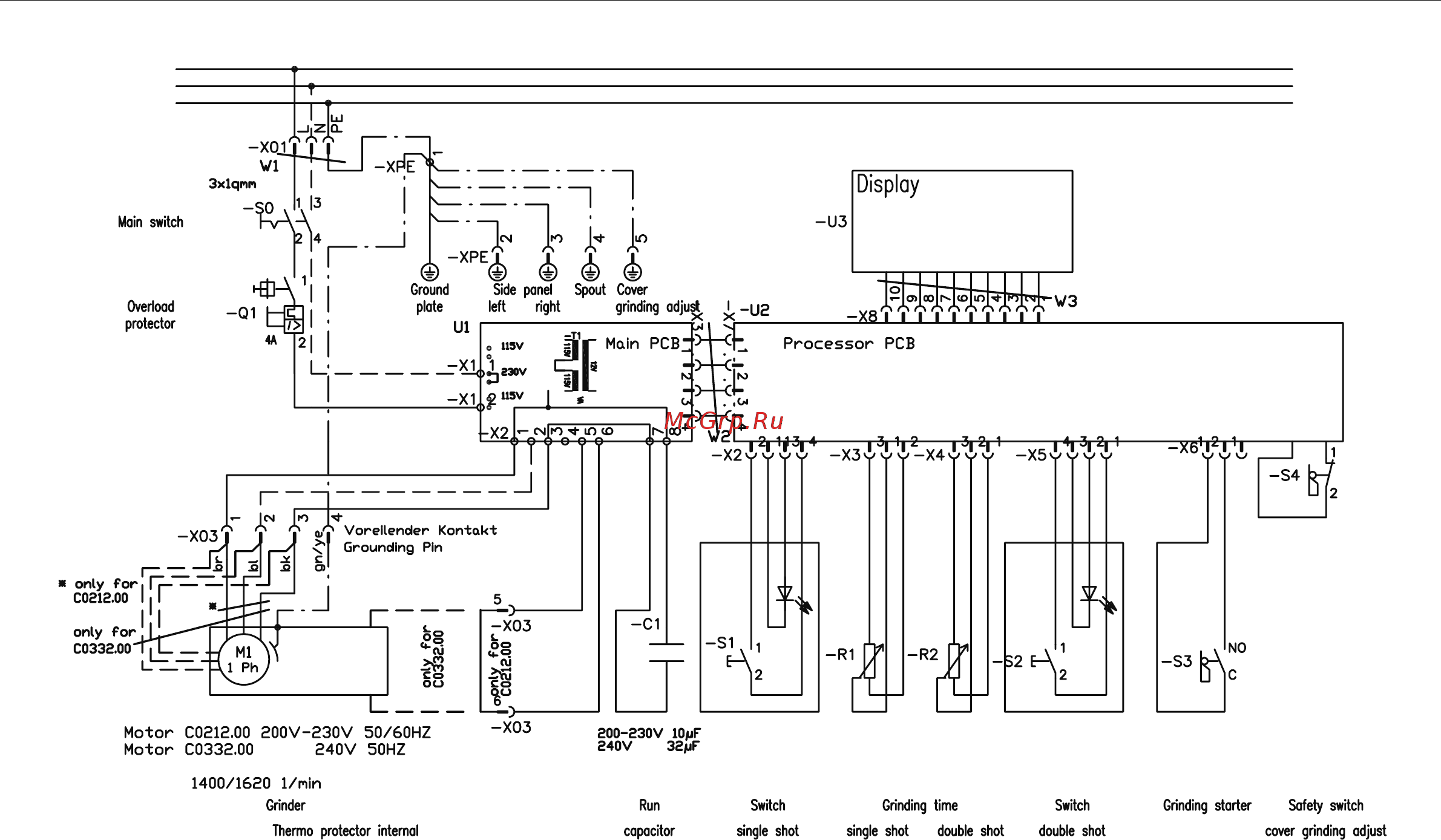 Mahlkoenig K30 Vario [20/24] Wiring diagram 200 230v 50 60hz 240v 50hz
