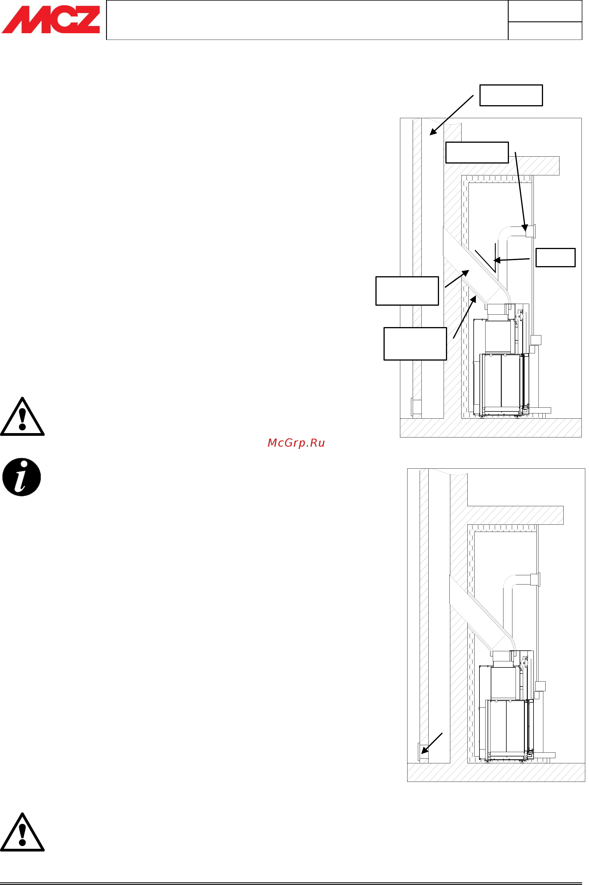 MCZ Forma B95 [9/46] Connection to the flue pipe